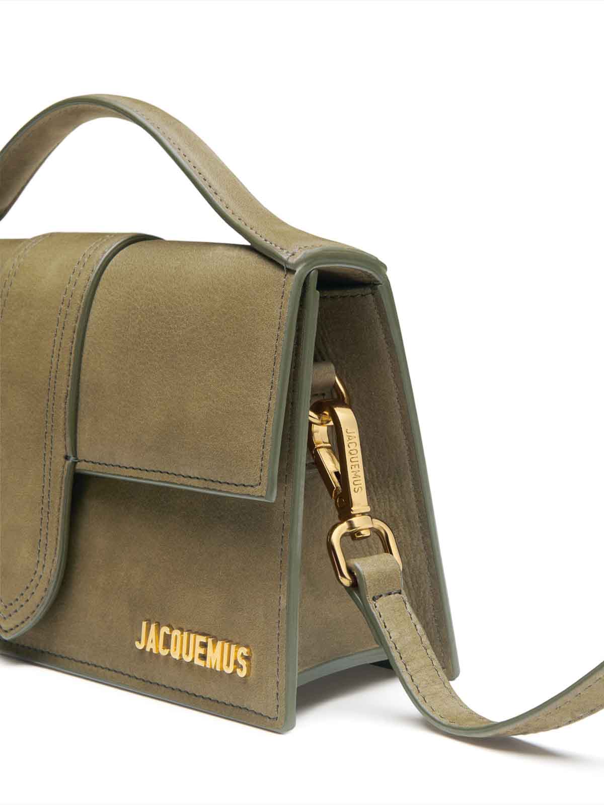 Le Grand Bambino Leather Shoulder Bag in Green - Jacquemus
