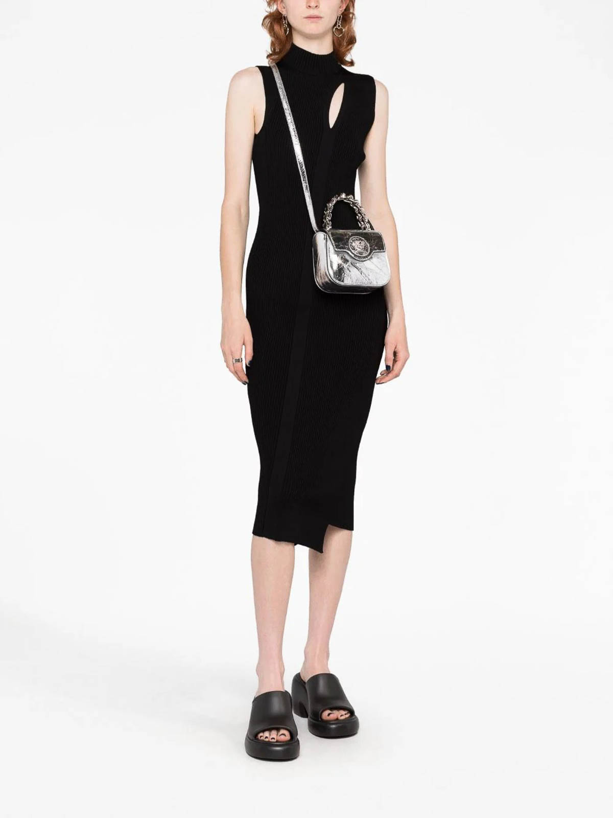 Black La Medusa mini leather cross-body bag, Versace