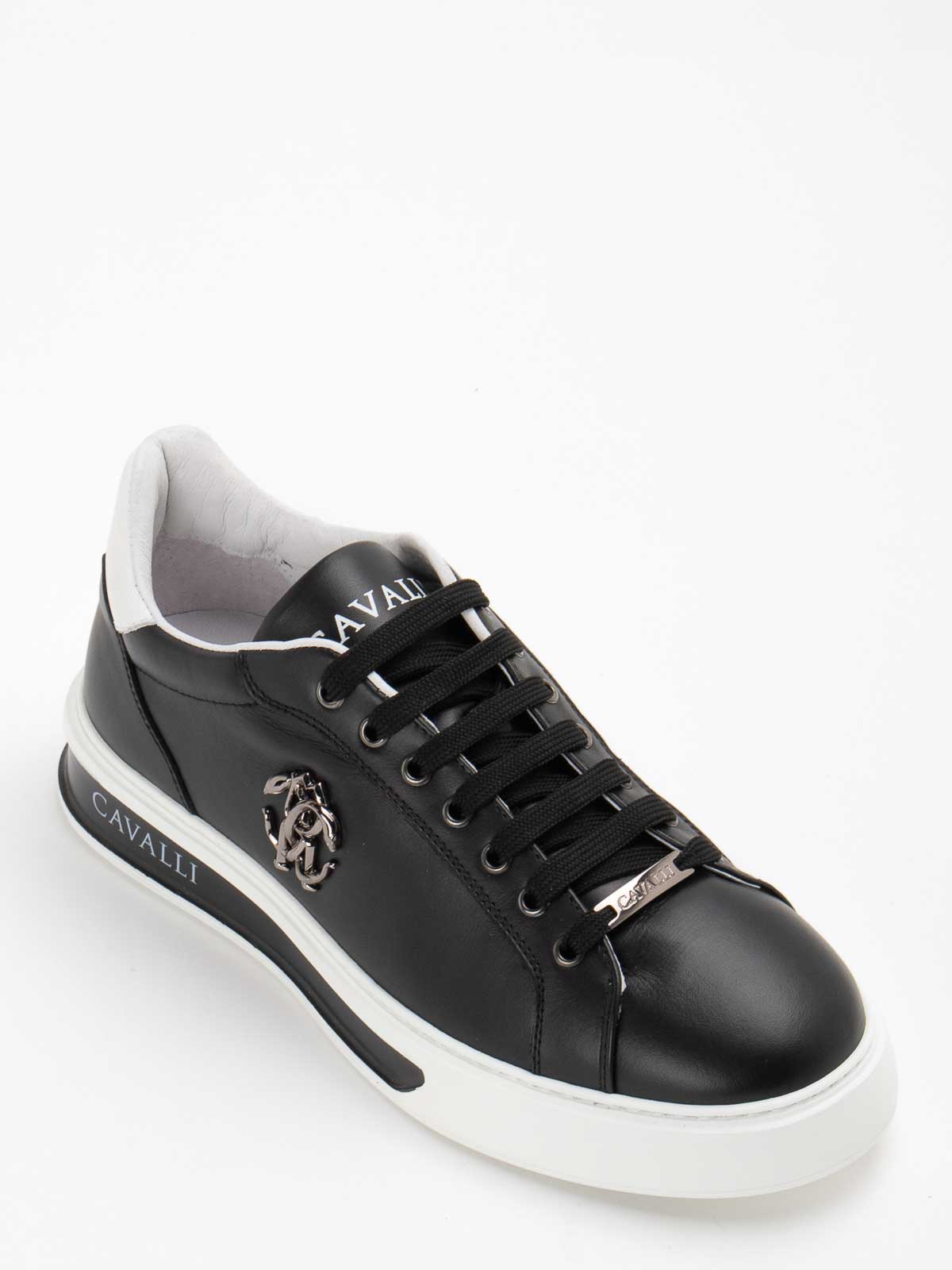Shop Roberto Cavalli Sneakers In Black