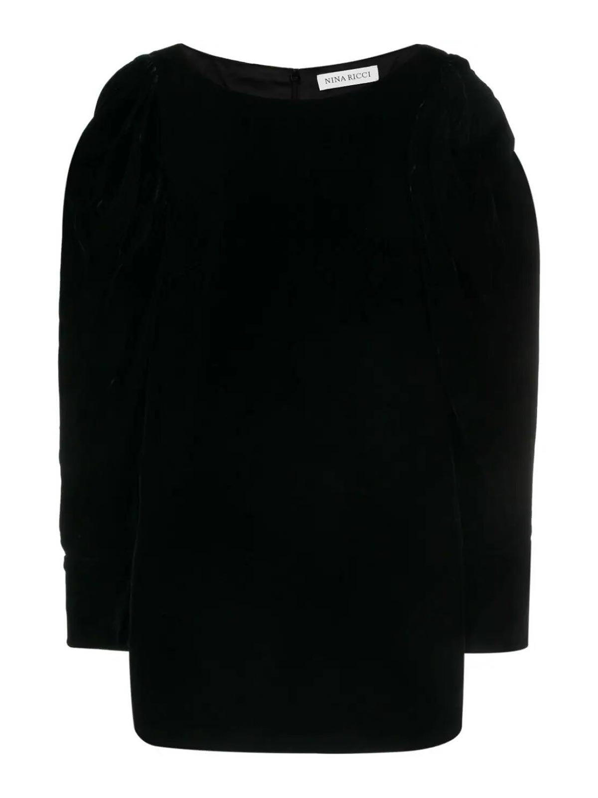 Shop Nina Ricci Velvet Dress In Black