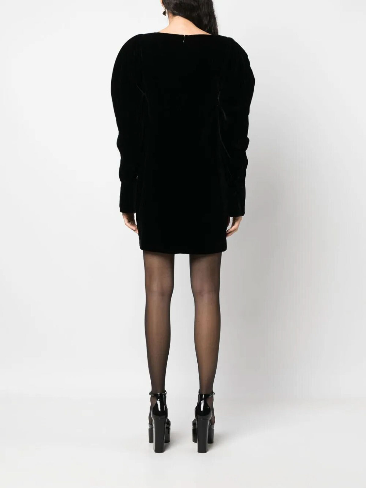 Shop Nina Ricci Velvet Dress In Black