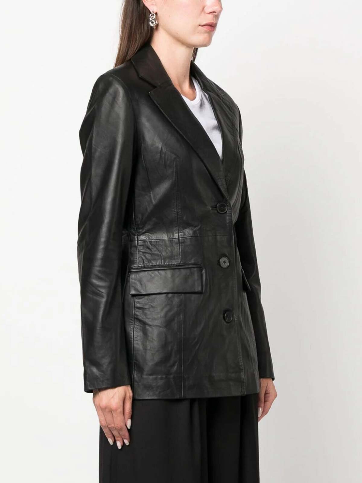 Remain Birger Christensen Fitted leather blazer | 5007901001000
