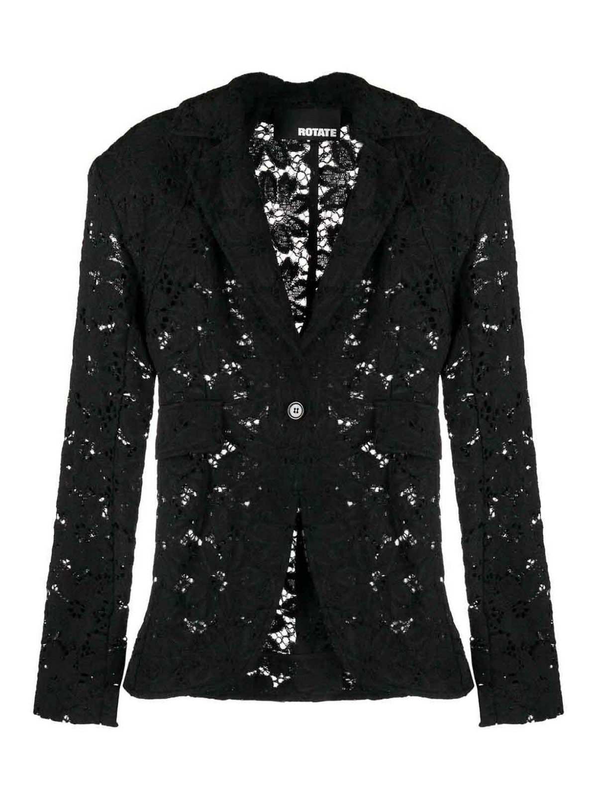 ジャケット Rotate Birger Christensen Black Single-Breasted Jacket With ROTATE BIRGER CHRISTENSEN Braided Cropped Bomber Jacket