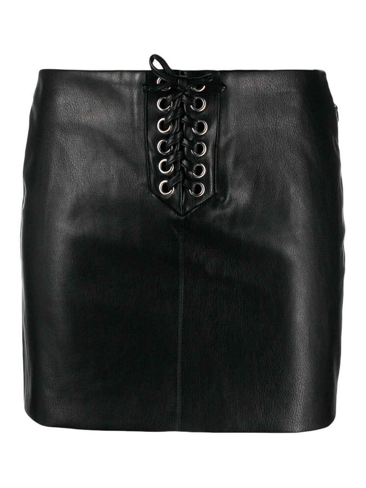 Shop Rotate Birger Christensen Faded Lace Up Skirt In Black