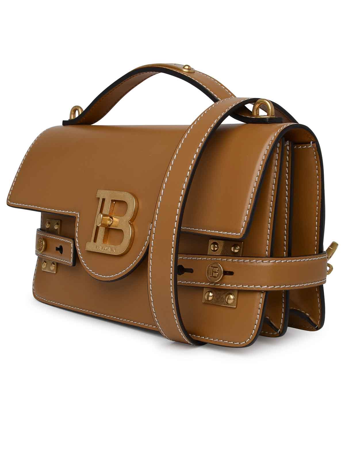 B Buzz 24 Leather Shoulder Bag in Black - Balmain