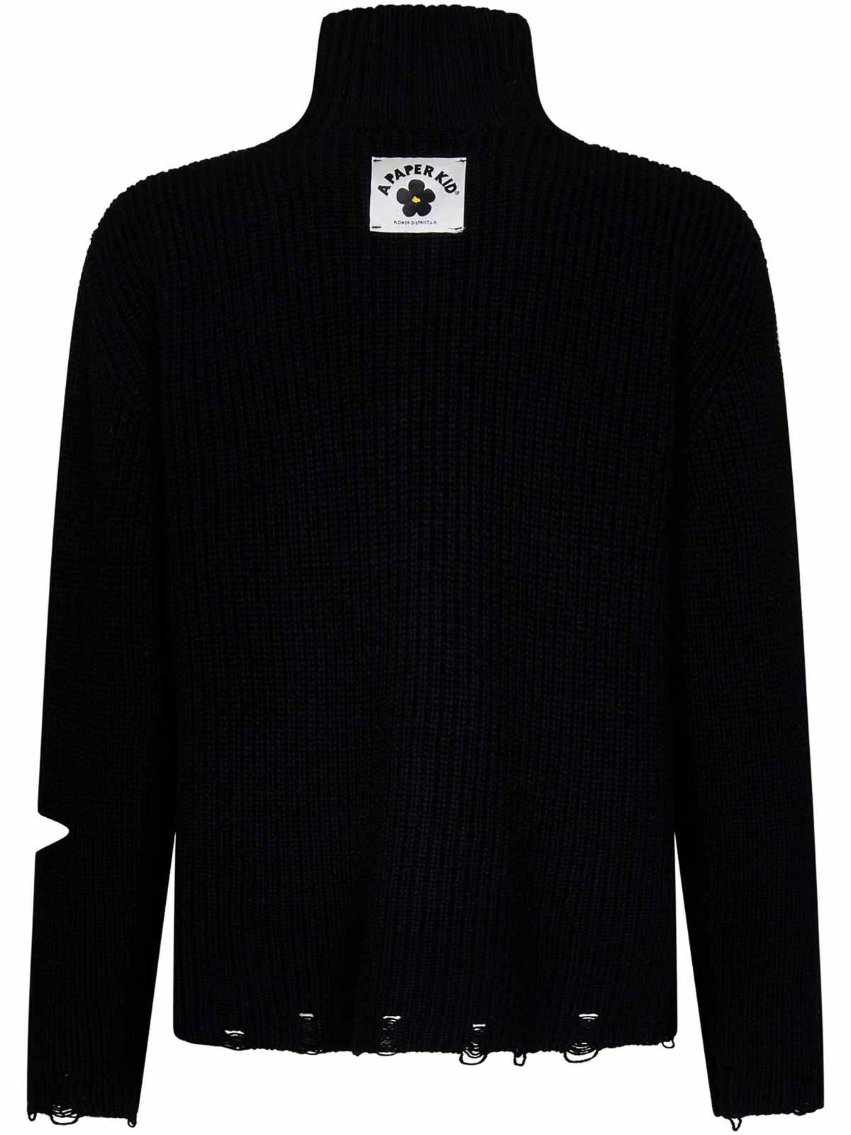Shop A Paper Kid Zip-fastened Wool Sweater In Black