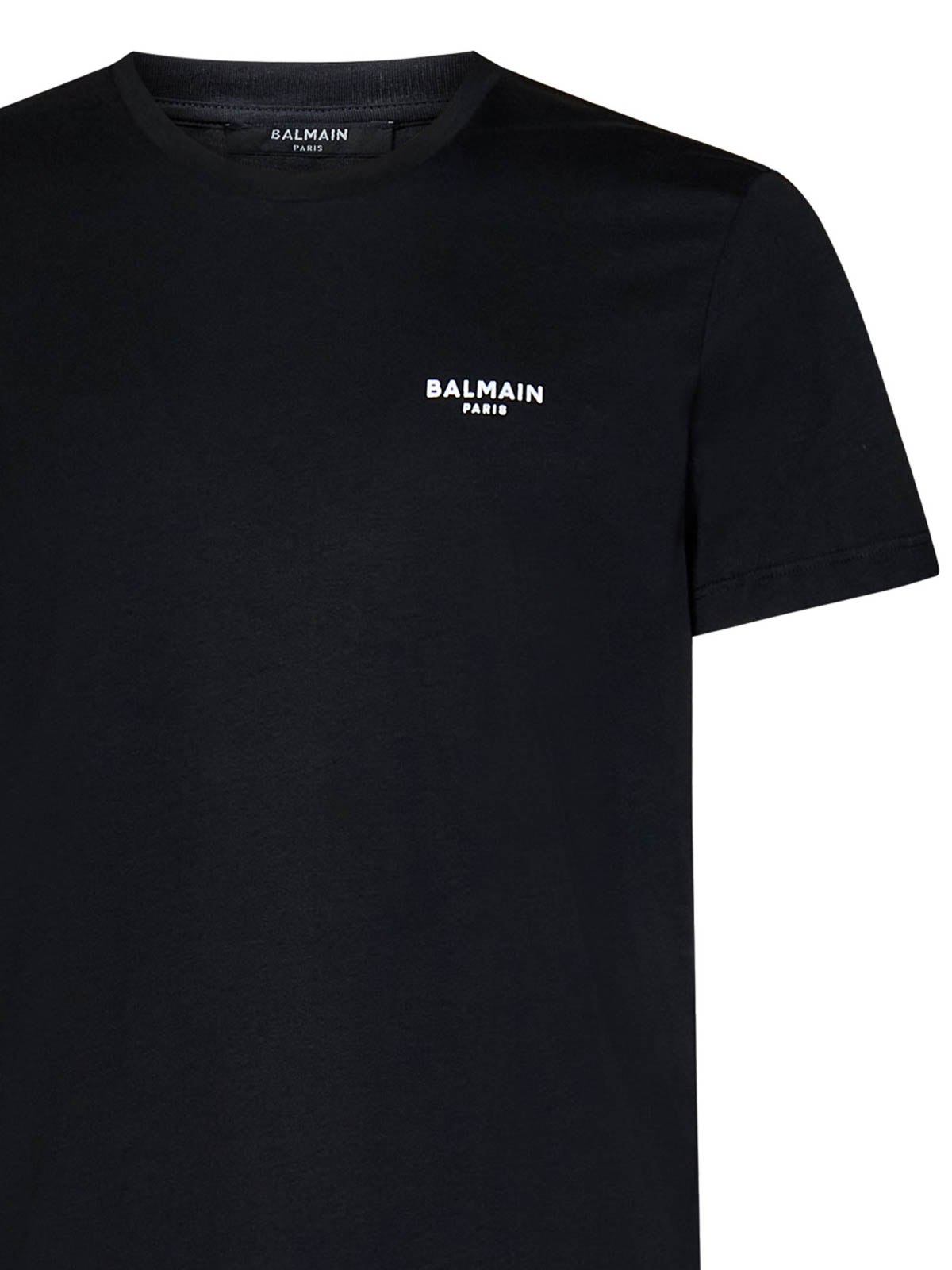 Shop Balmain Black T-shirt With Contrasting Logo Print