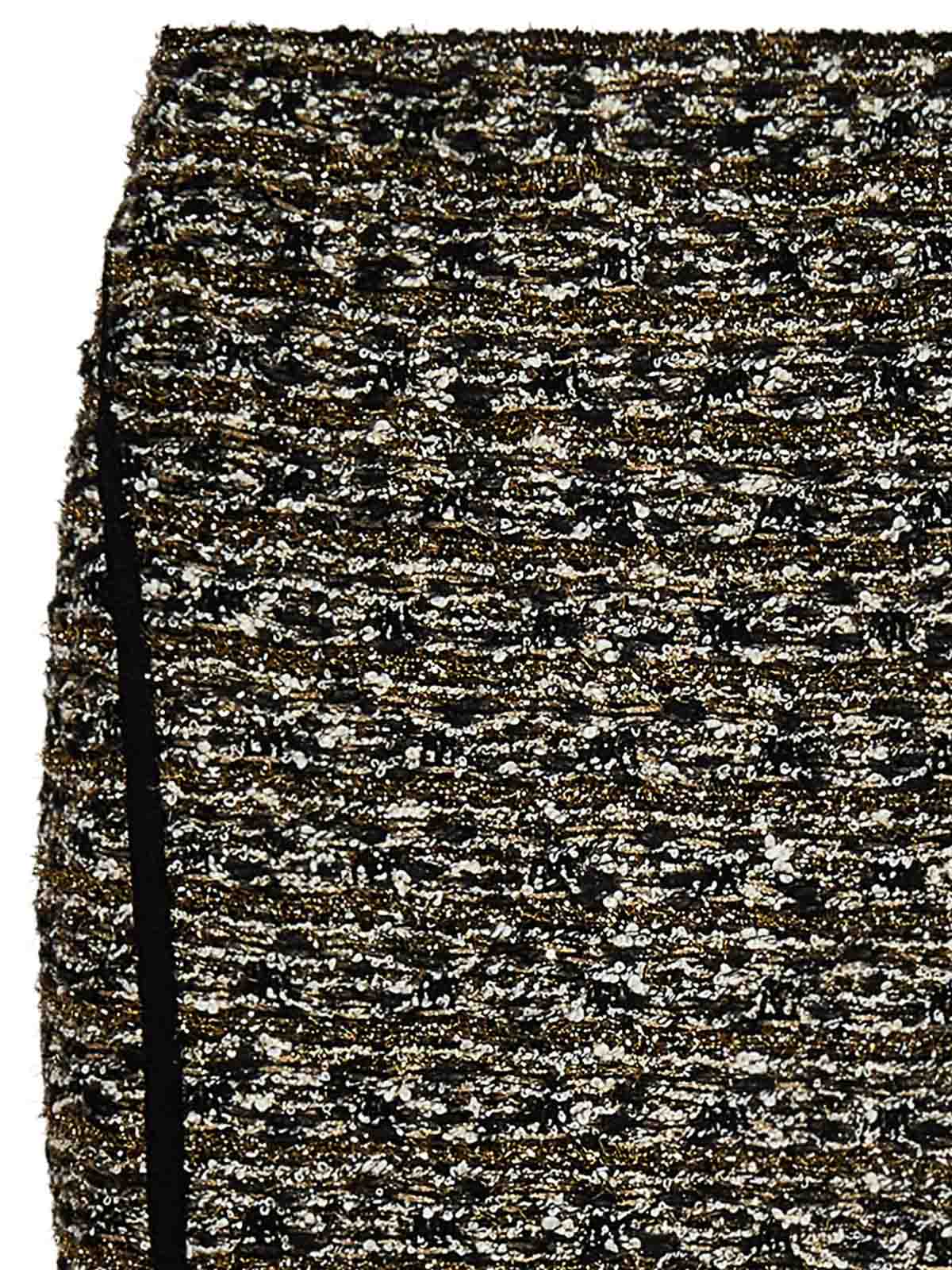 Shop Balmain Lurex Tweed Mini Skirt In Black