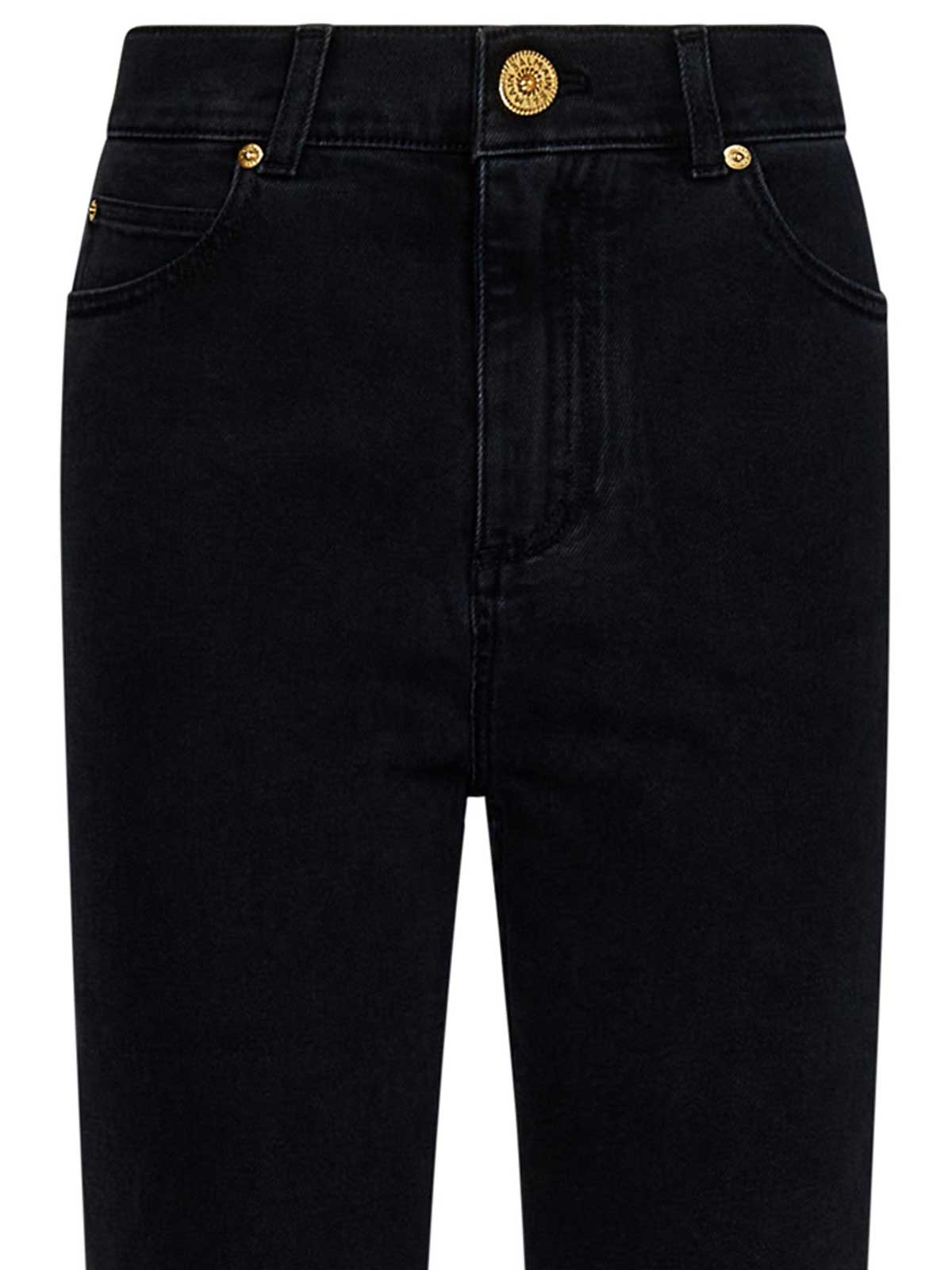 Shop Balmain Black Slim-fit Jeans Logo Plate