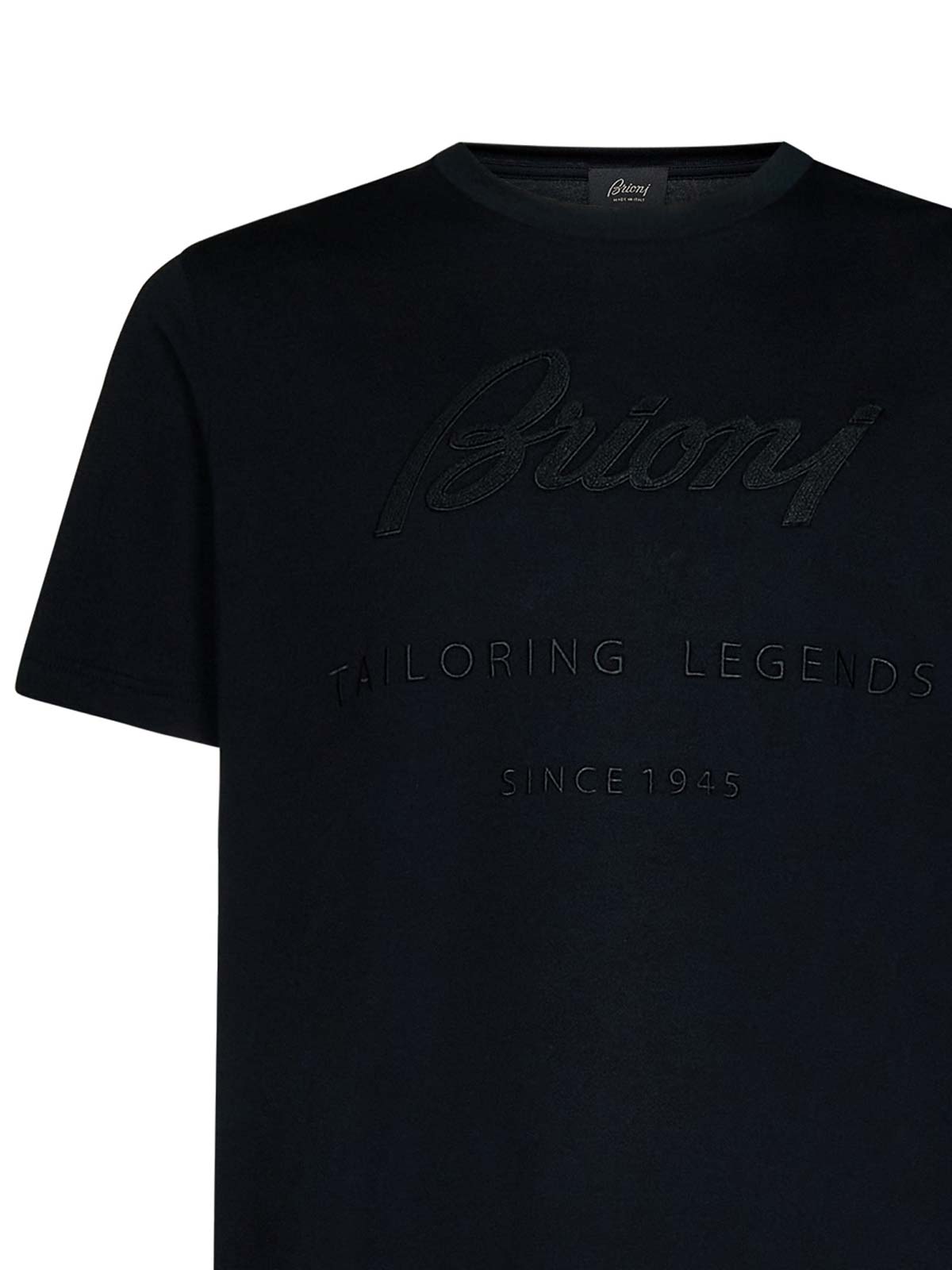 Shop Brioni Black Cotton Jersey T-shirt In Negro