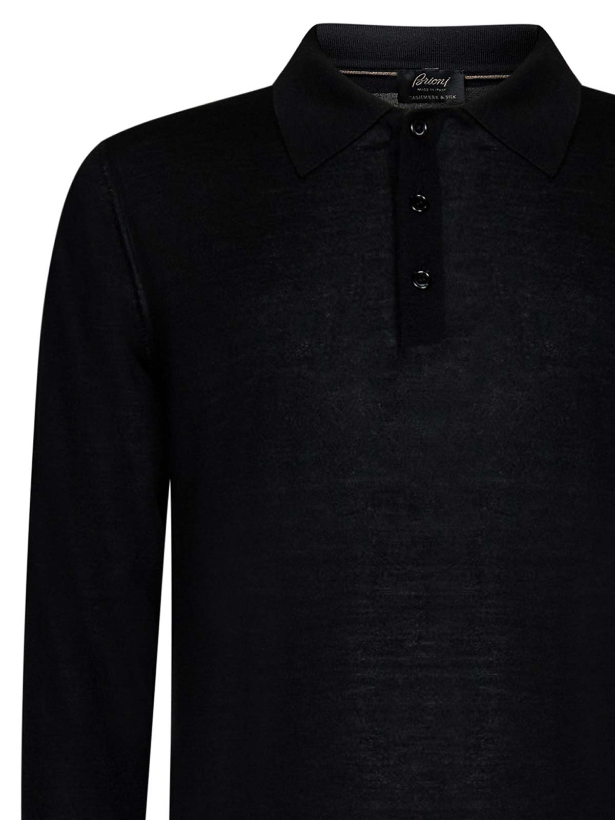 Black Cashmere & Silk Polo