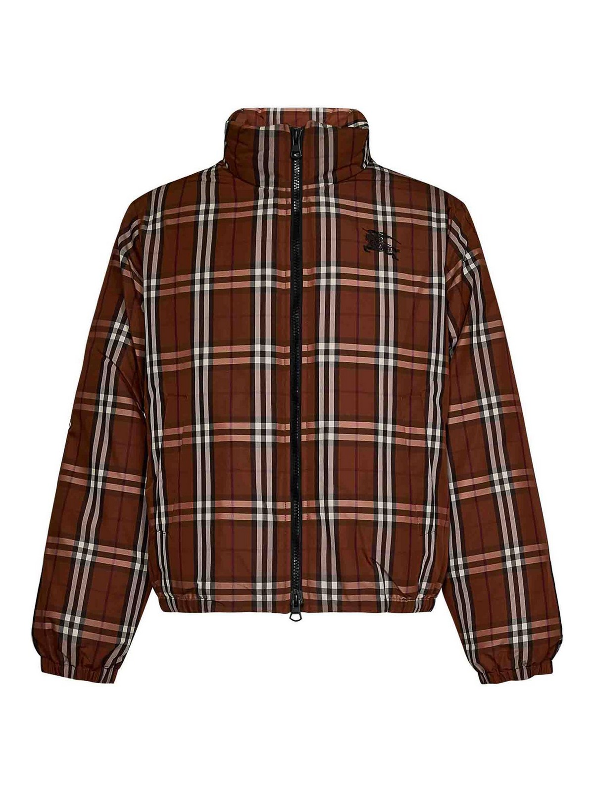 Burberry Dark Birch Brown Burberry Check Nylon Jacket | 8072791