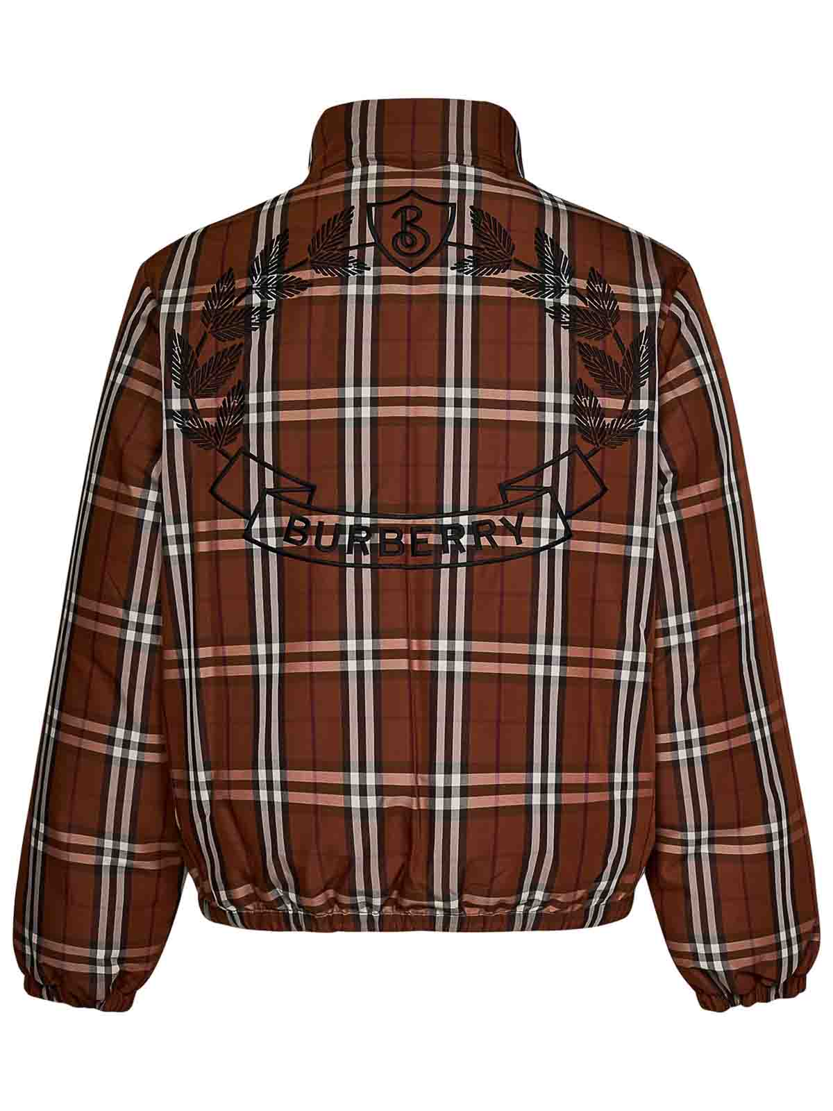 Burberry Dark Birch Brown Burberry Check Nylon Jacket | 8072791