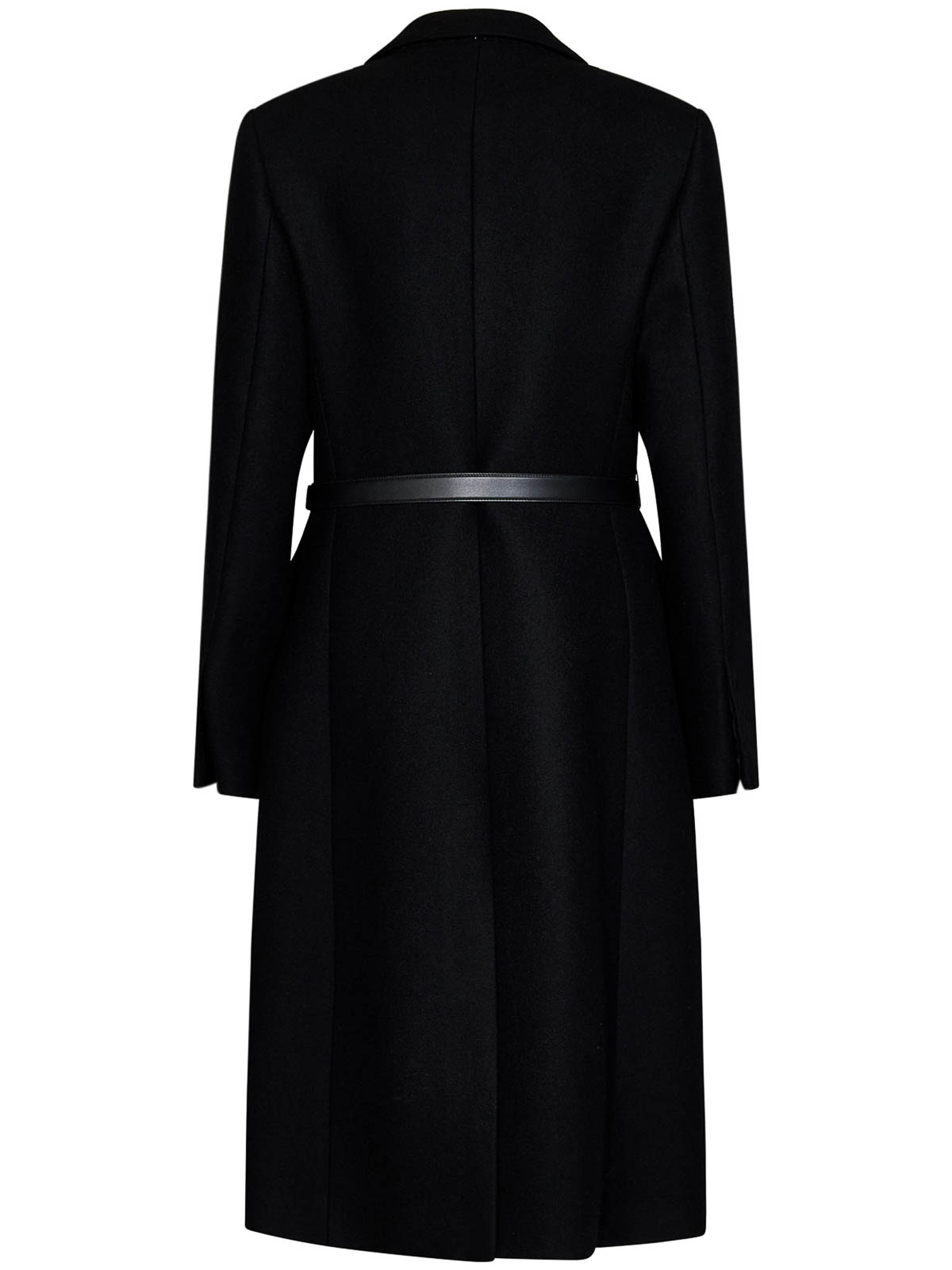 Shop Burberry Black Camel Hair And Wool Coat With Belt