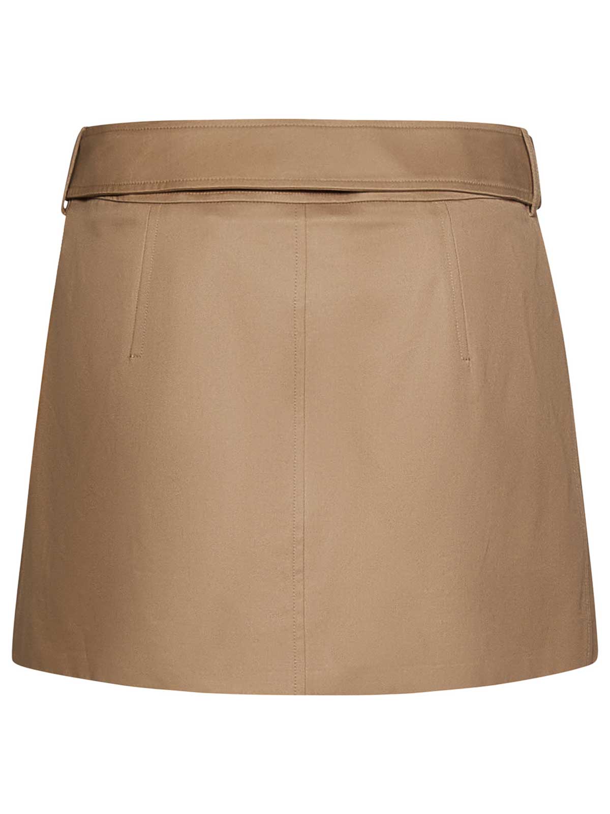 Shop Burberry Brielle Cotton Gabardine Miniskirt In Beis
