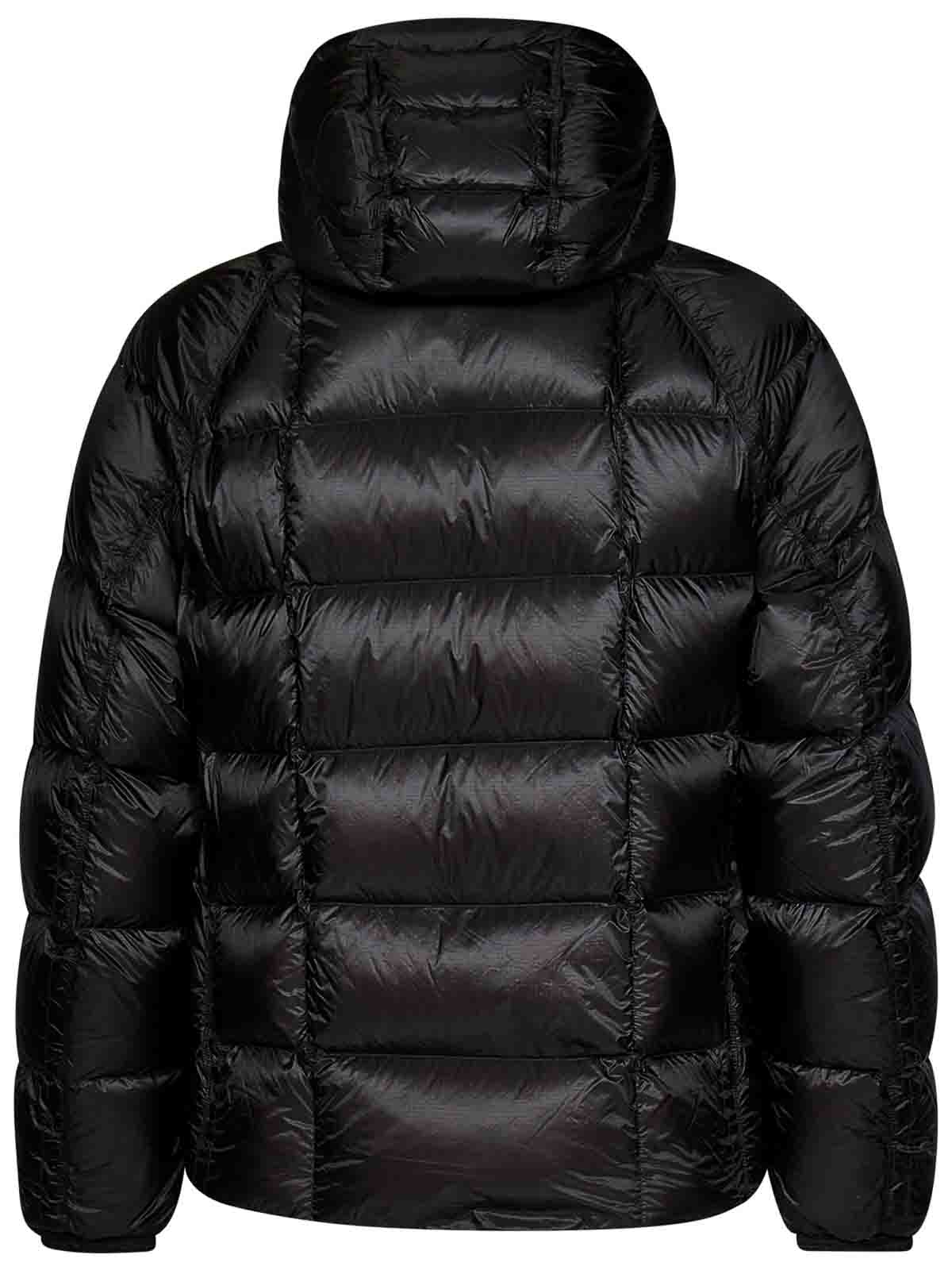 C.P. Company Black Hooded Down Jacket Opaque Nylon Shell 
