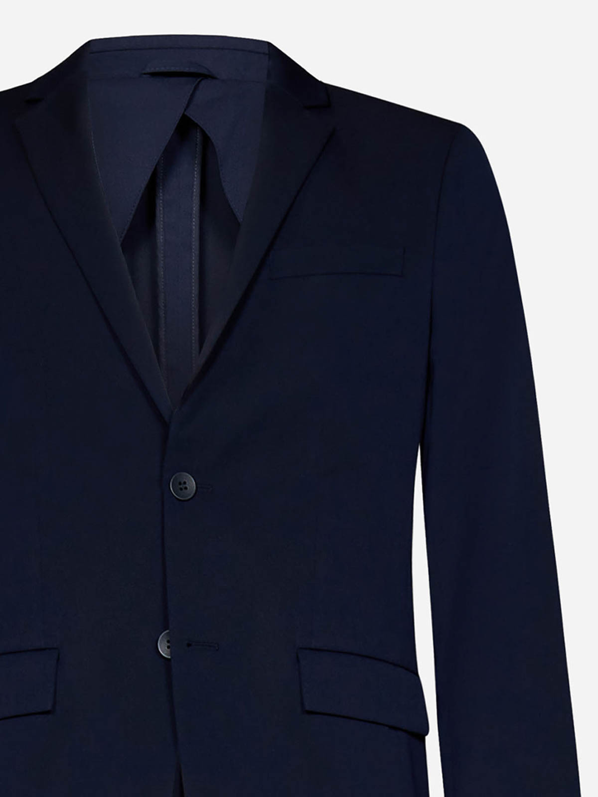 Shop Calvin Klein Navy Blue Wool Stretch Suit With Blazer In Azul