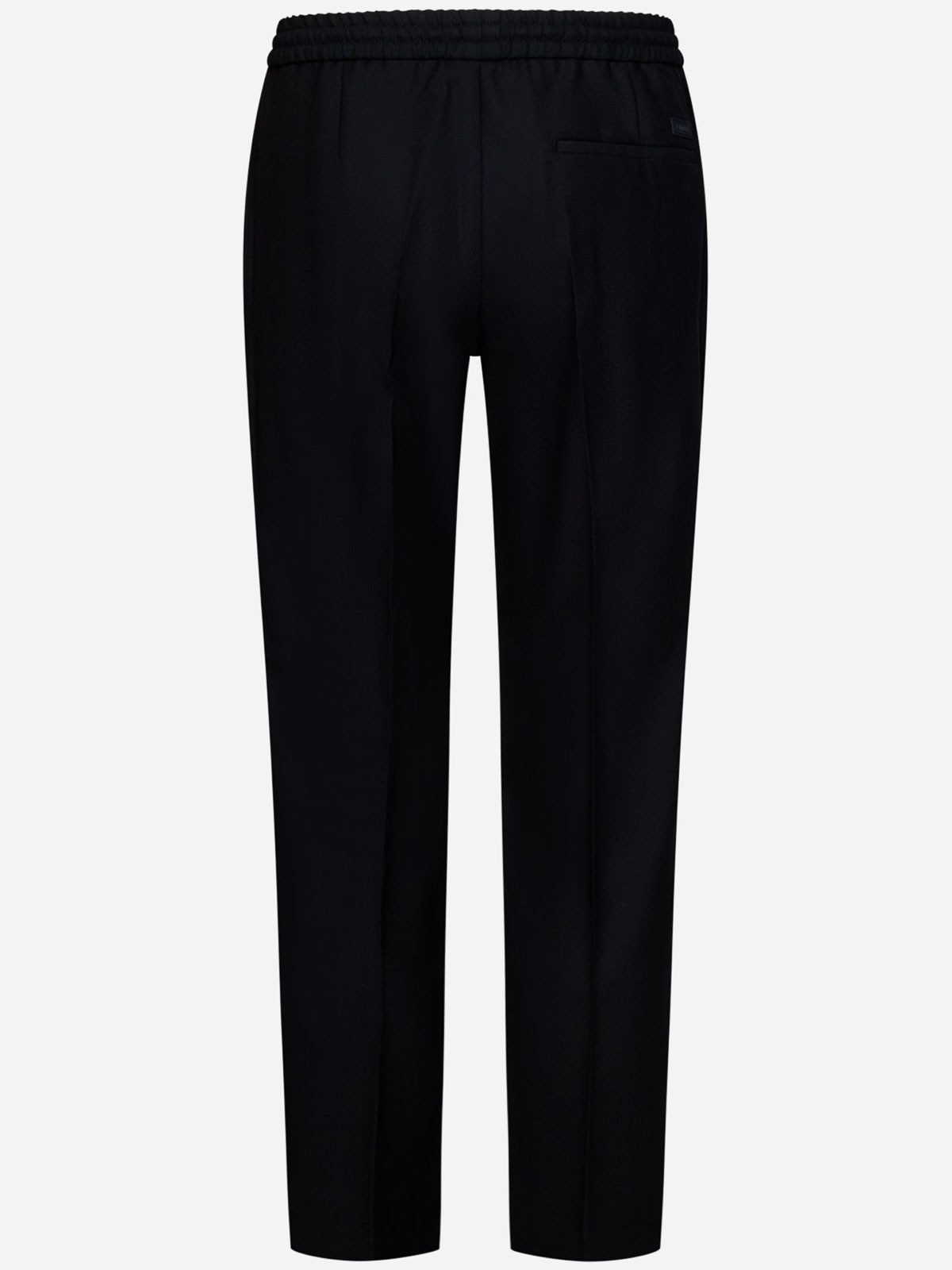 Shop Calvin Klein Black Bi-stretch Comfort Wool Jogger Trousers