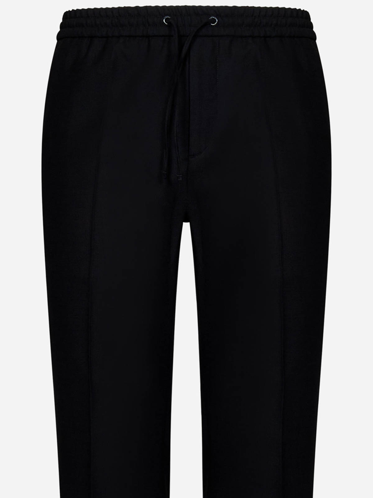 Shop Calvin Klein Black Bi-stretch Comfort Wool Jogger Trousers