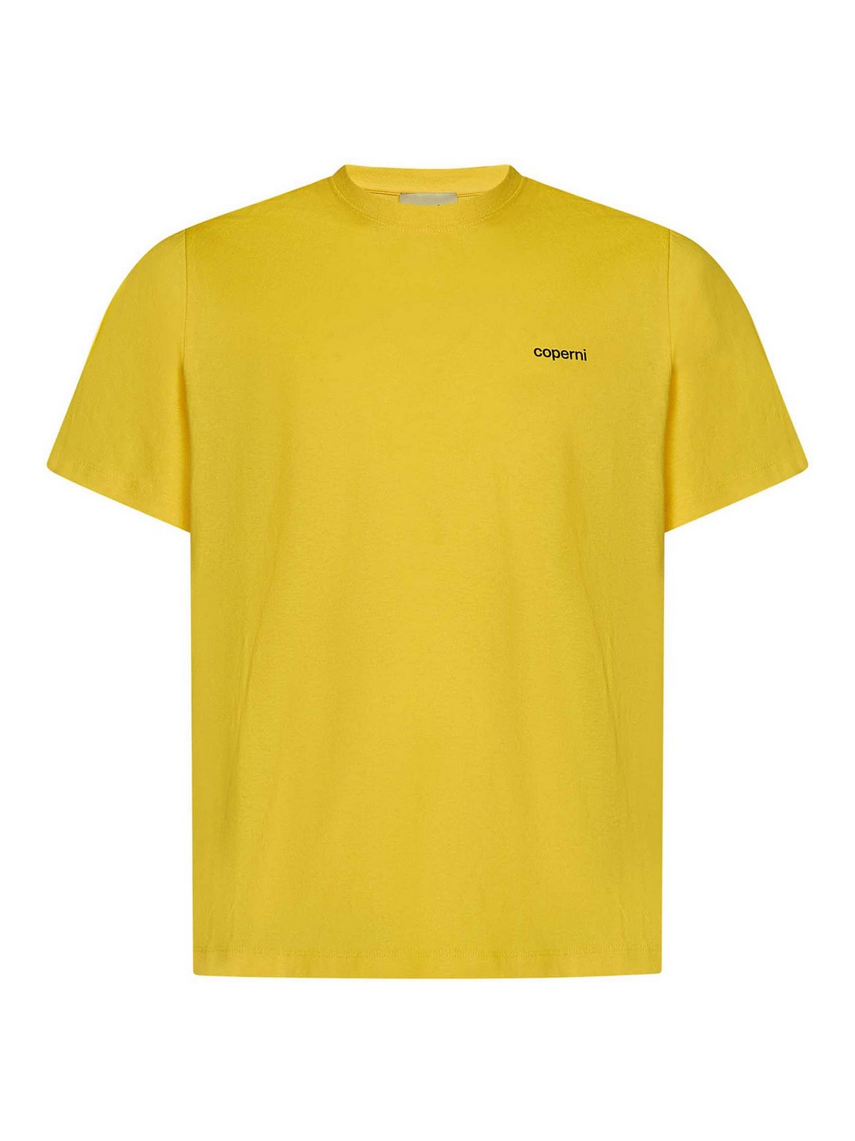 Shop Coperni Yellow Cotton Jersey Crewneck