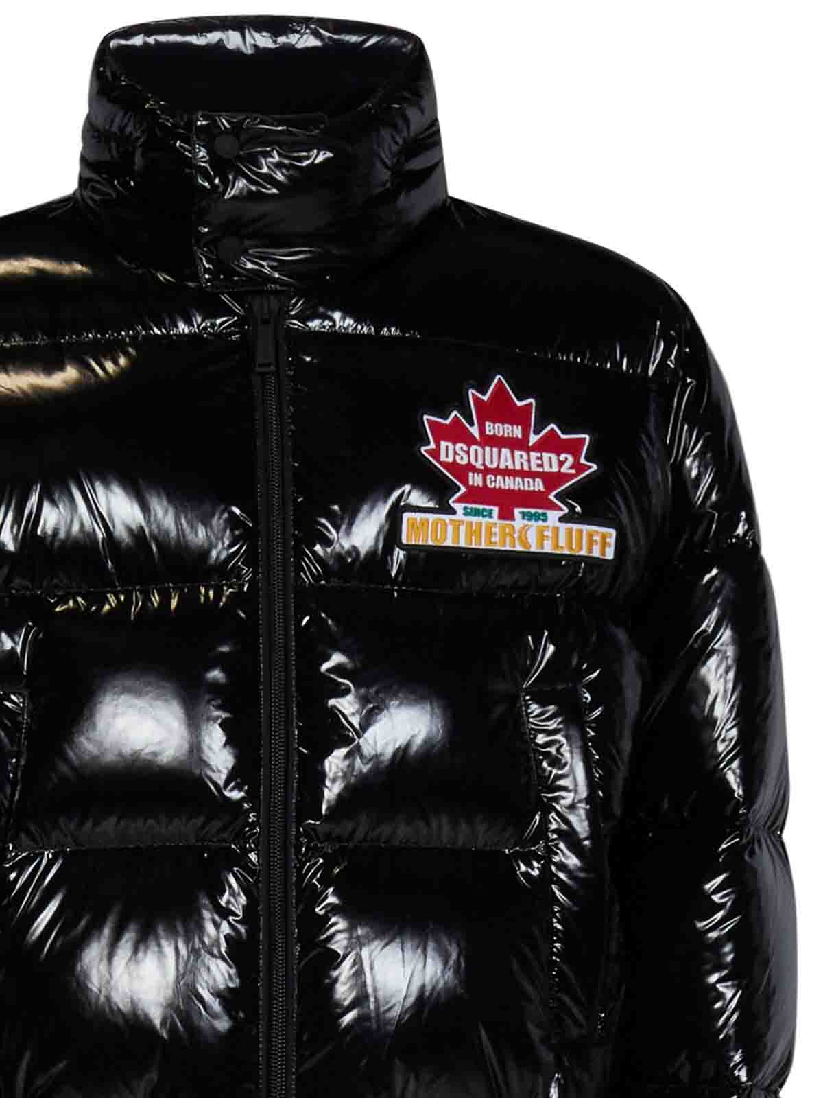 Shop Dsquared2 Black Quilted Nylon Down Jacket