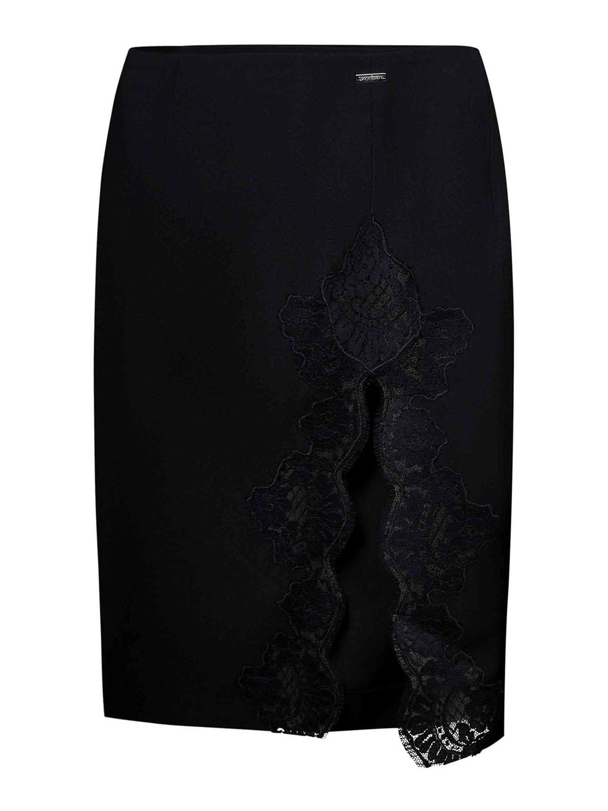 Dsquared2 Lace-detail Virgin Wool Skirt In Black