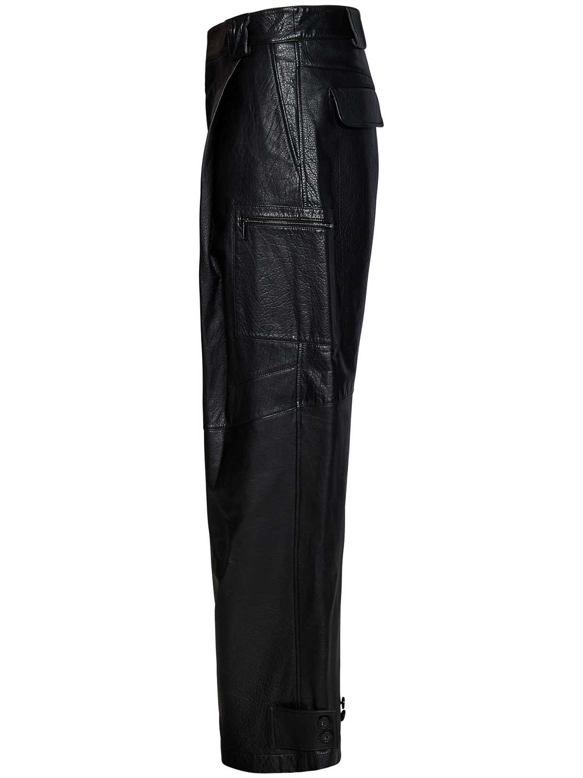 Emporio Armani Official Store Cargo Trousers In Vegetable-tanned Water  Buffalo Nappa Leather With An Adjustable Hem In Black | ModeSens