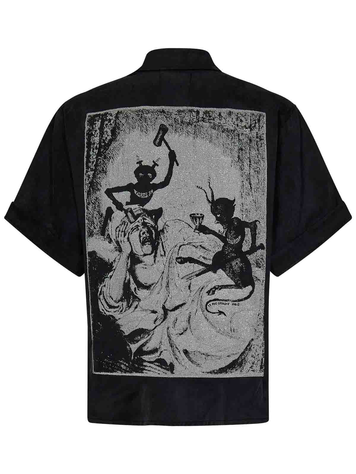 Enfants Riches Déprimés Black Lyocell Shirt with Ivory