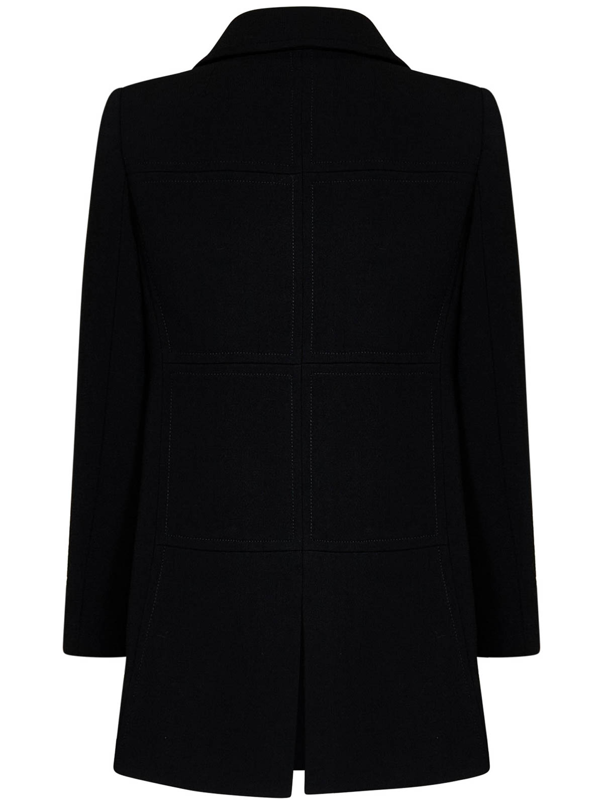 Shop Etro Black Wool Double-breasted Coat