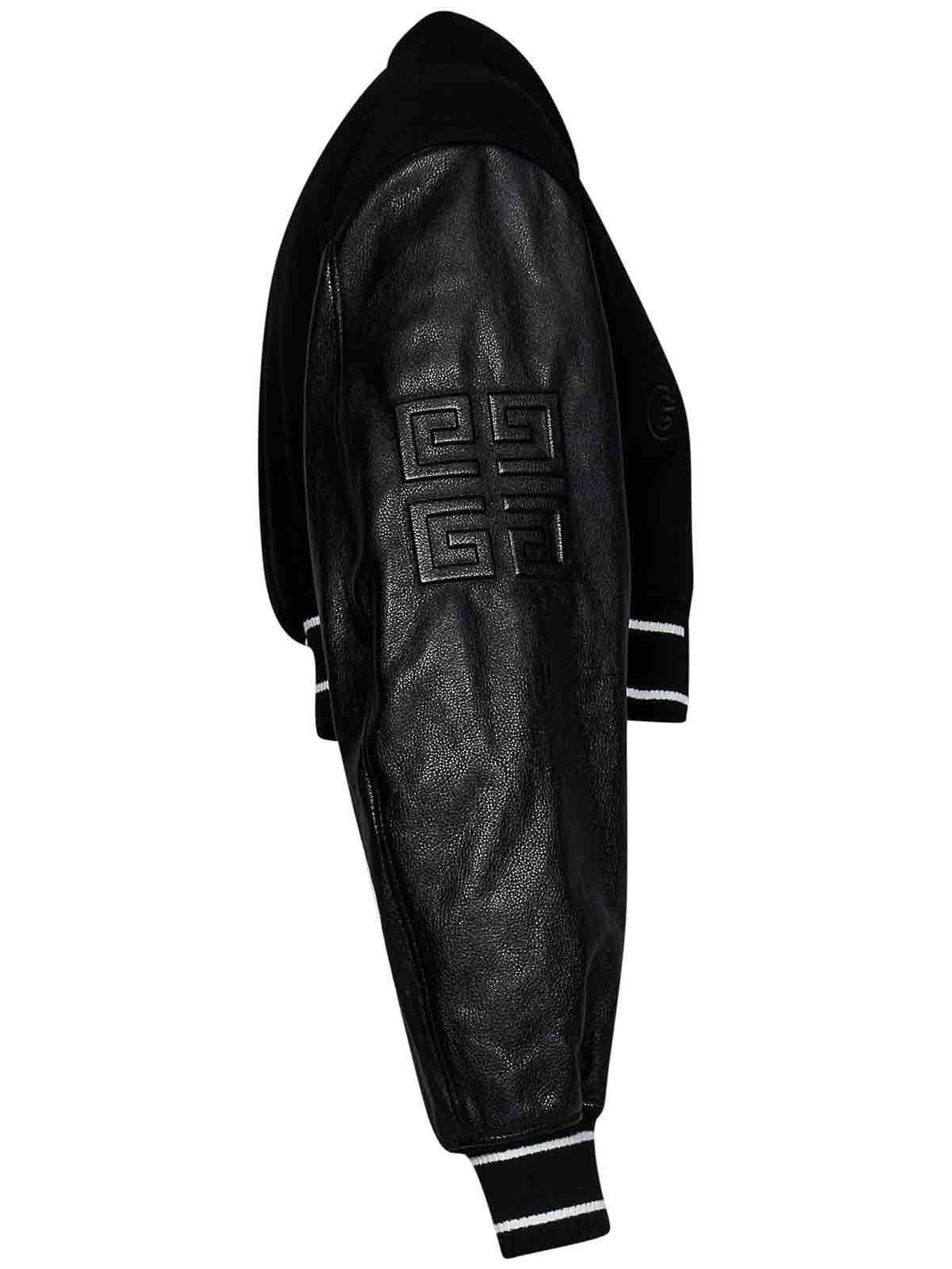 Shop Givenchy Cropped Wool Bomber Jacket In Black