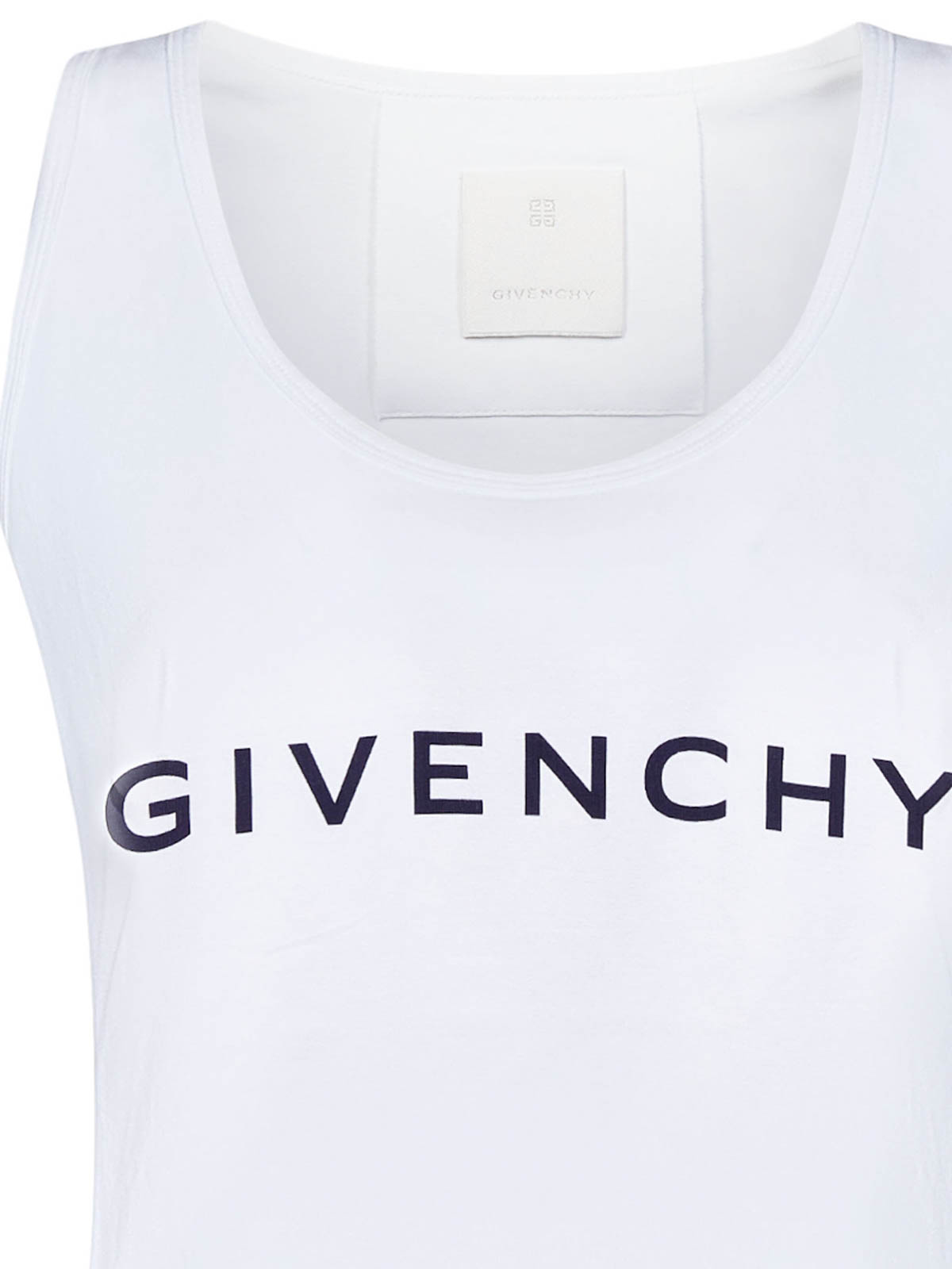 Shop Givenchy White Logo Patch Cotton Tank Top In Blanco