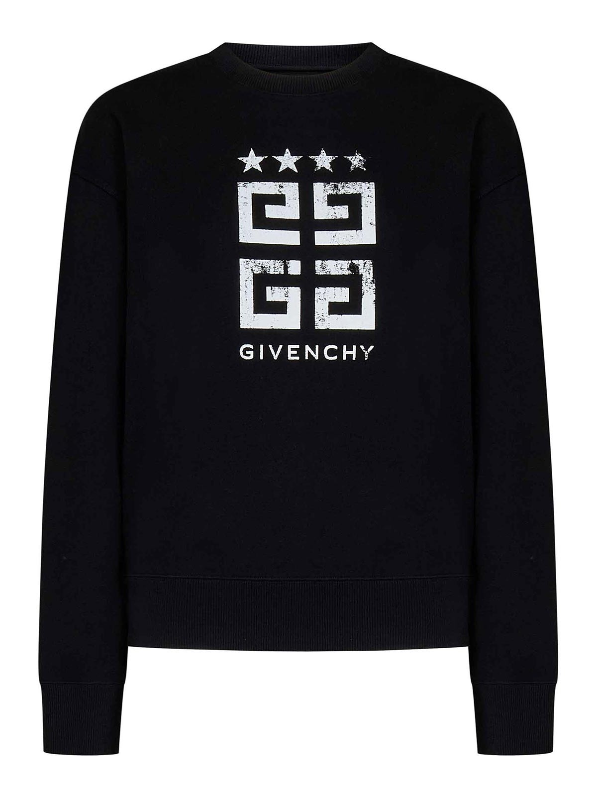 Givenchy Black Cotton Sweatshirt with 4G Stars Print BWJ0213YEL001