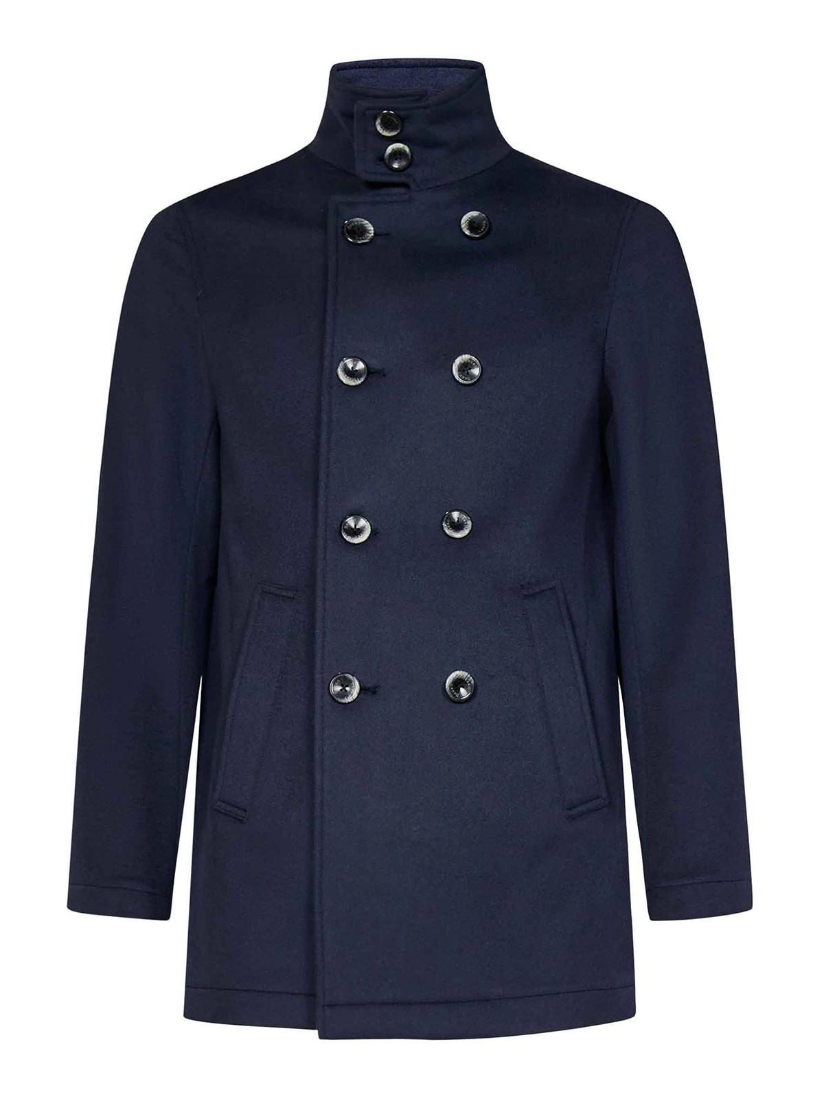 Herno Blue Double-breasted Peacoat