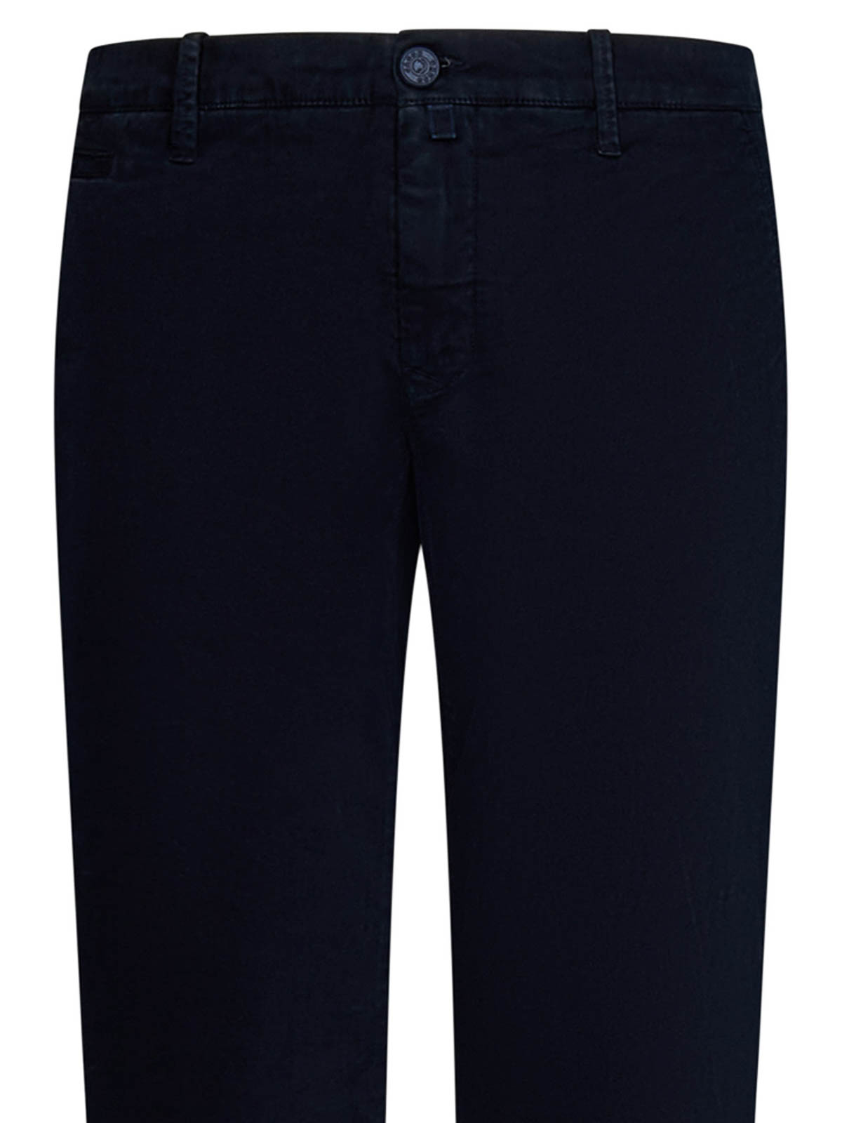 Shop Jacob Cohen Navy Blue Stretch Cotton Trousers