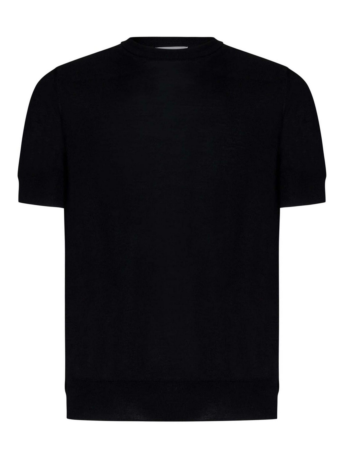 Jil Sander Black T-shirt In Extra-fine Merino Wool