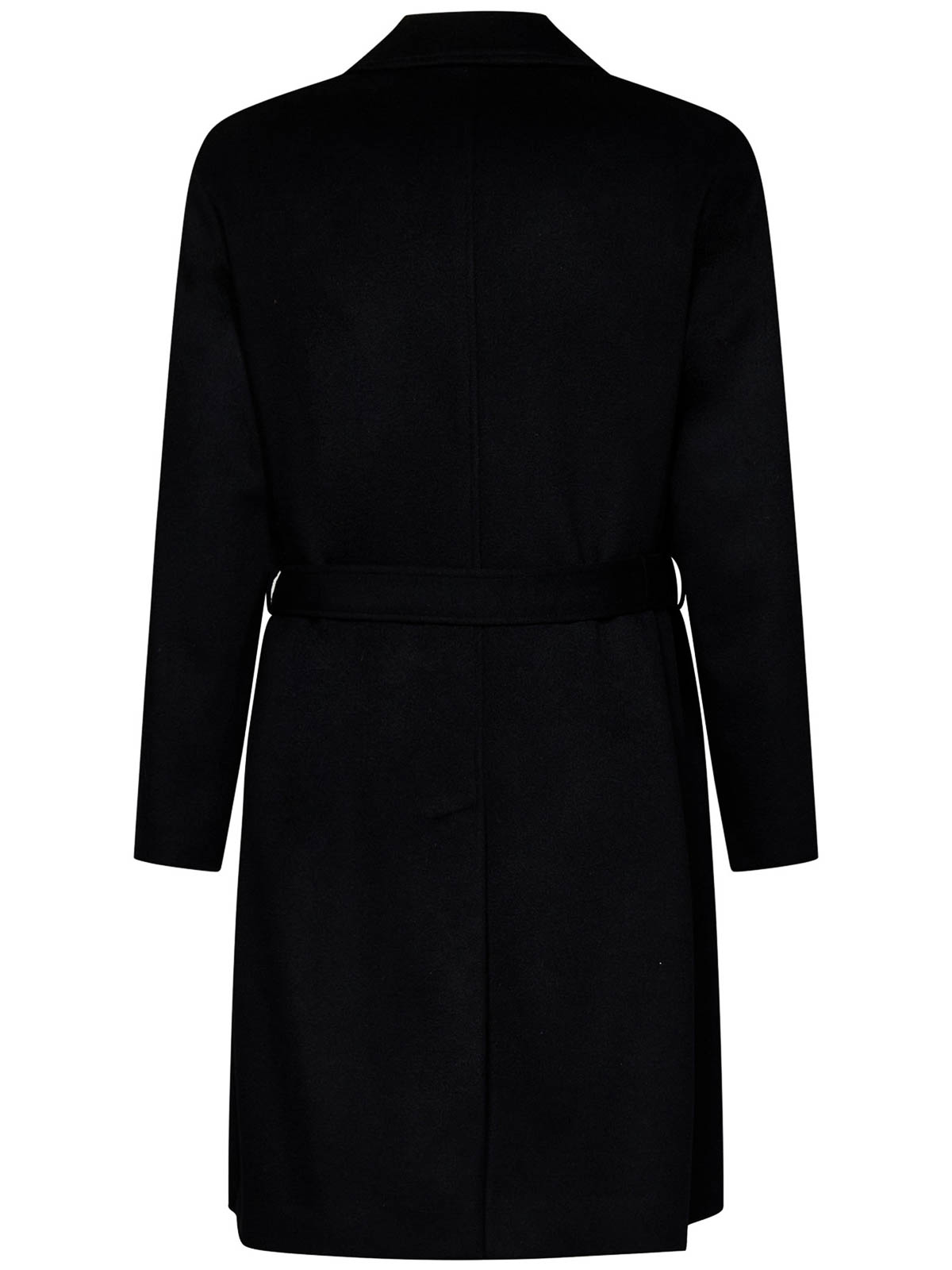 Shop Lardini Black Wool Coat With Belt In Negro