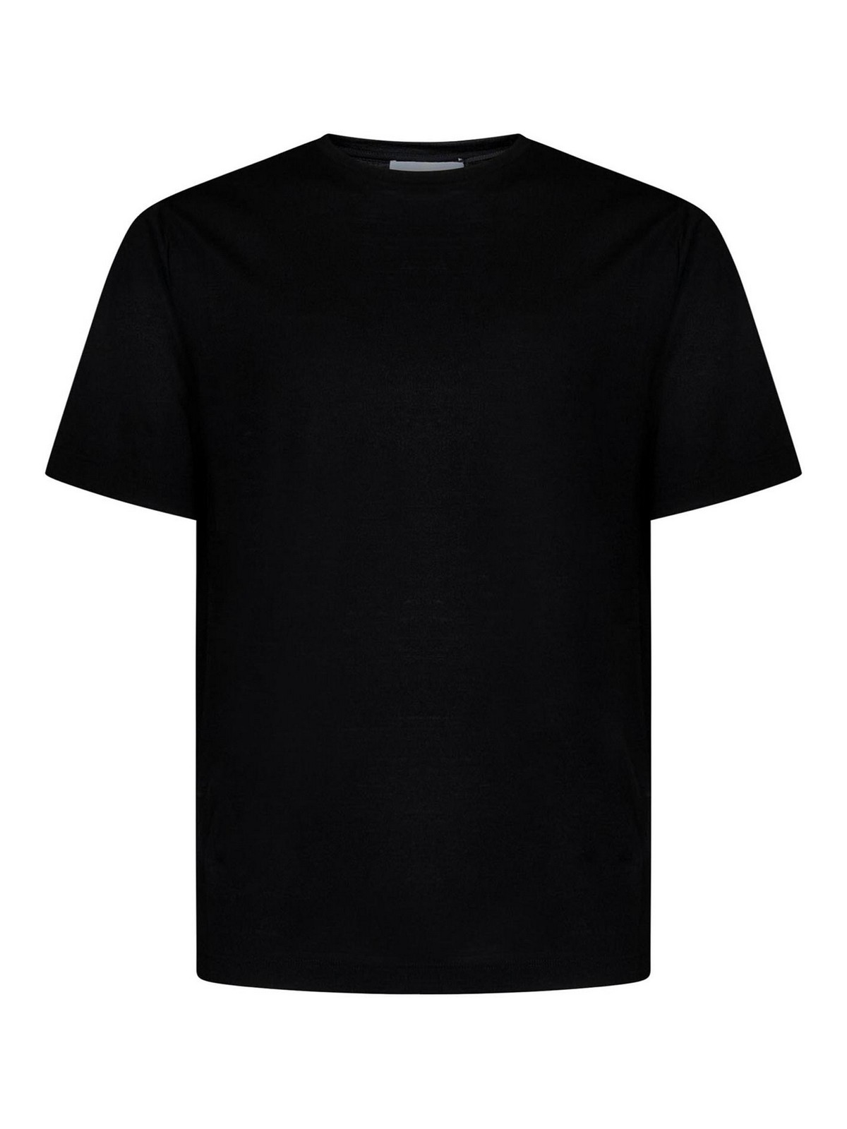 Lardini Black Wool & Lyocell T-shirt