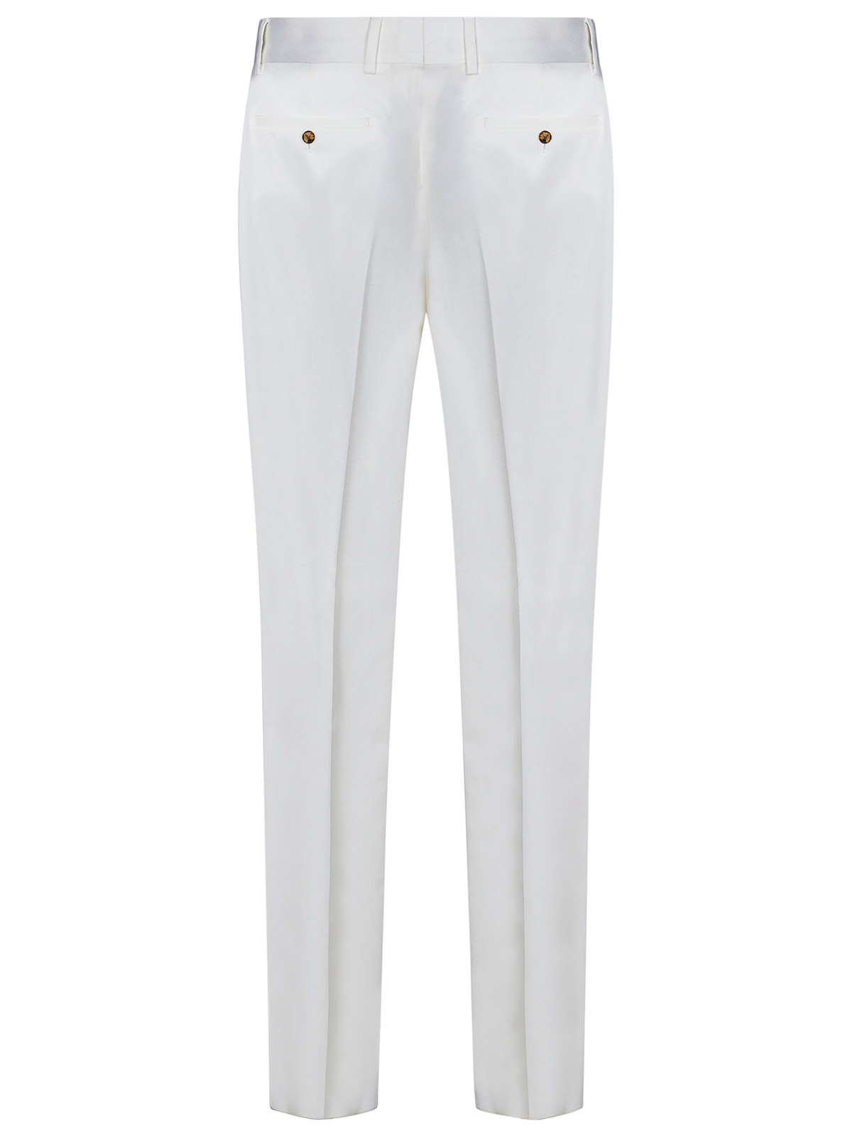 Shop Lardini White Wool Chino Trousers