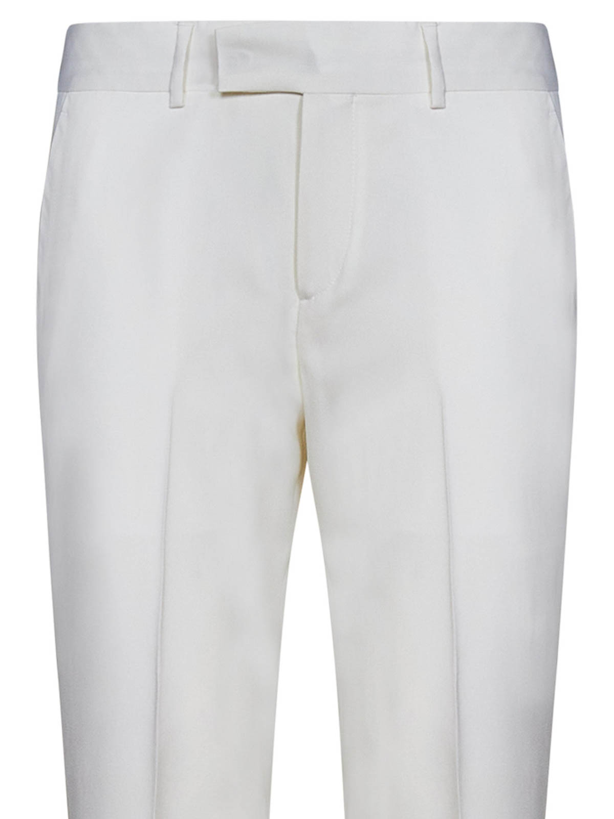 Shop Lardini White Wool Chino Trousers