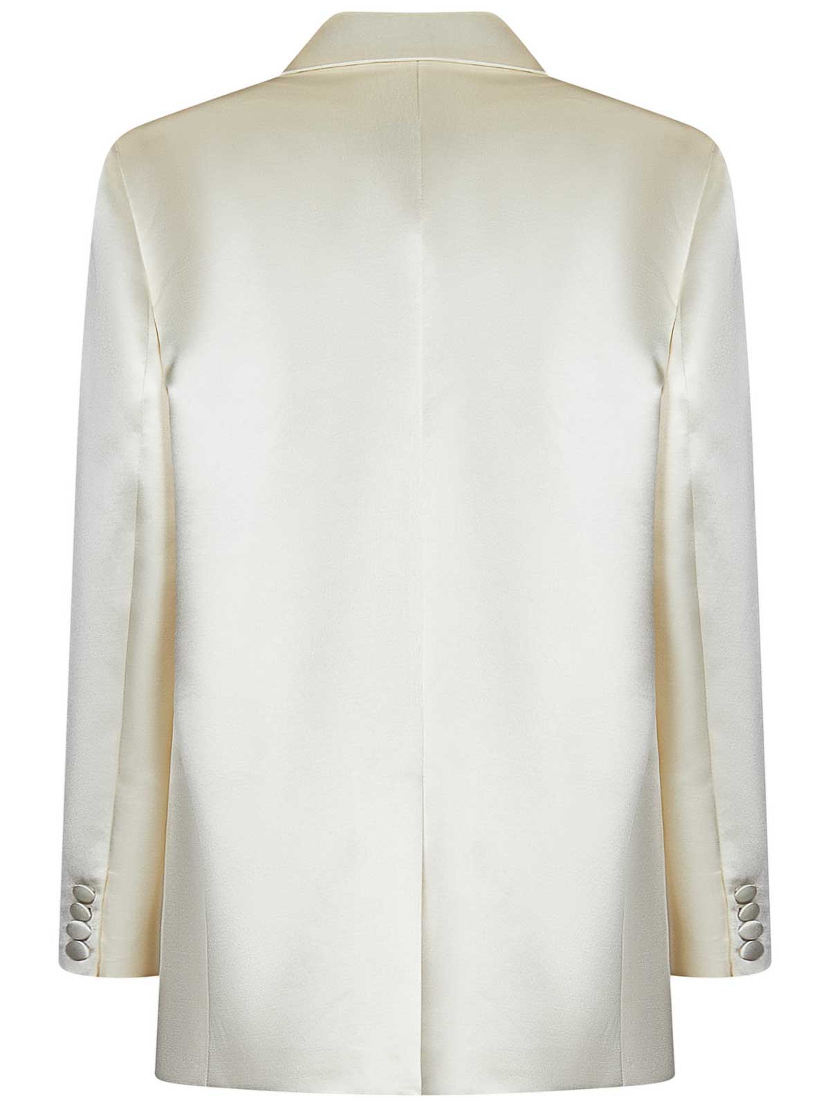 Shop Magda Butrym Oversize Silk & Wool Blazer In White
