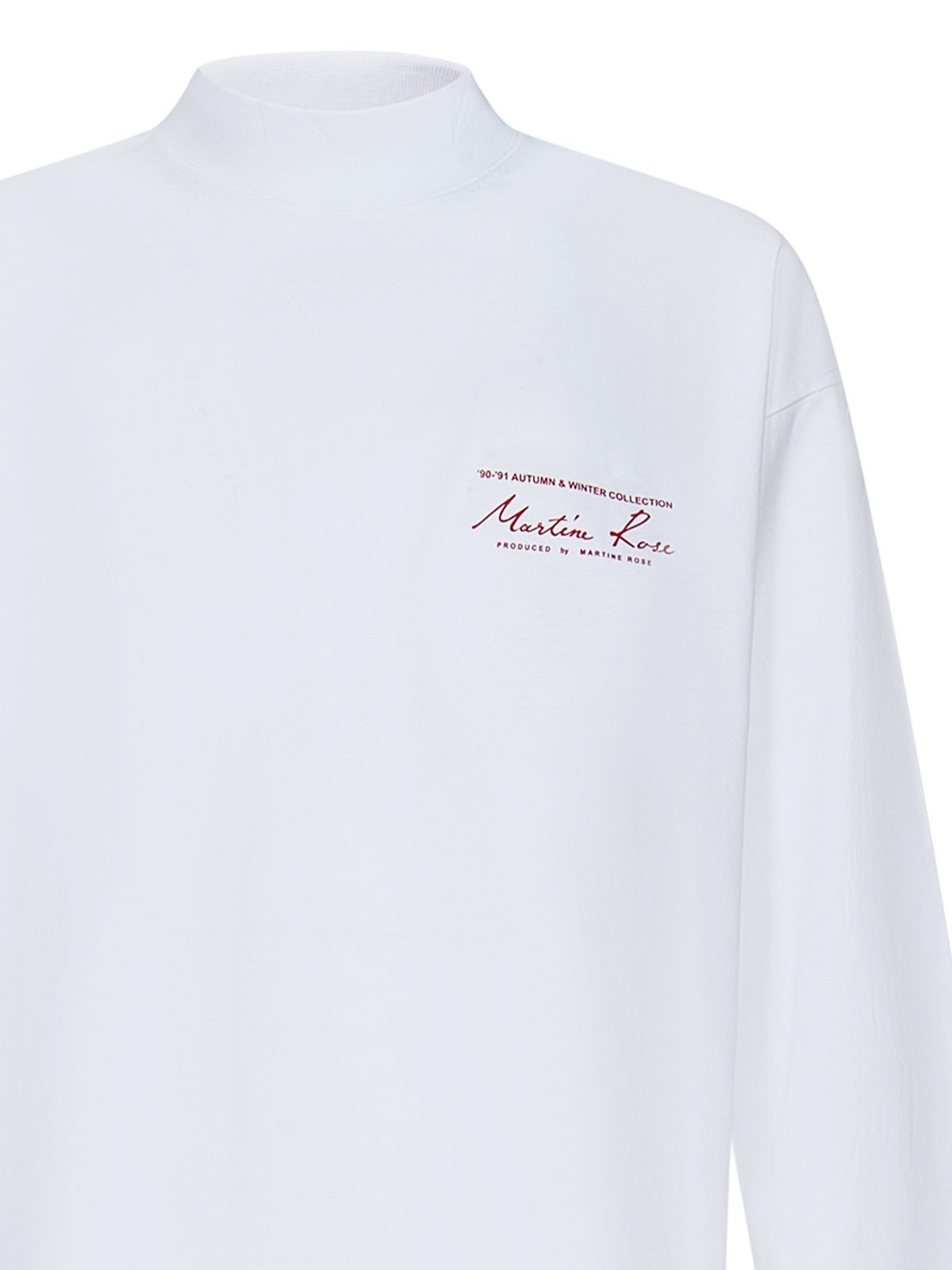 T-shirts Martine Rose - White Cotton Jersey Funnel Neck - CMR605WHITE