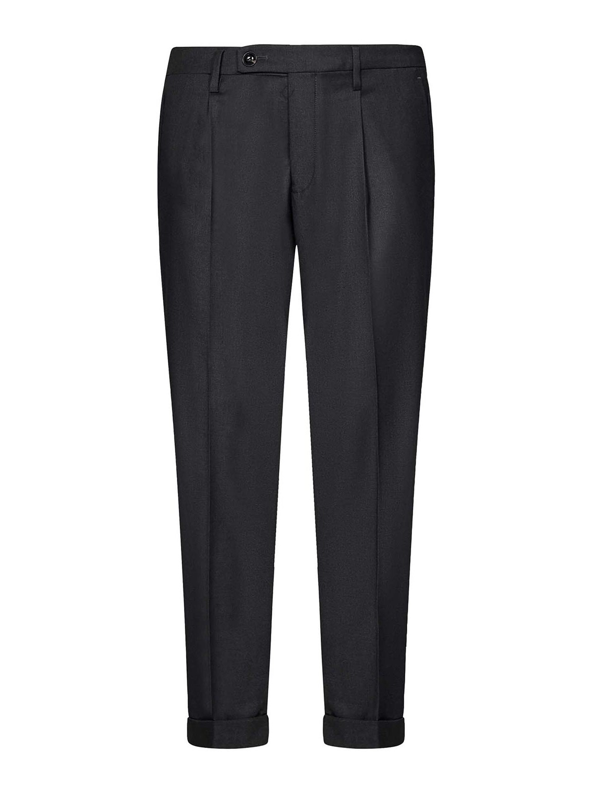 Shop Michele Carbone Dark Gray Single-pleat Trousers With Turn-ups In Grey
