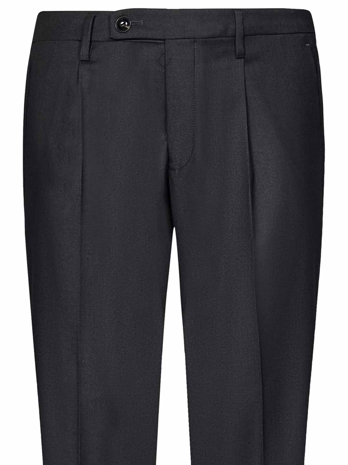 Shop Michele Carbone Dark Gray Single-pleat Trousers With Turn-ups In Grey