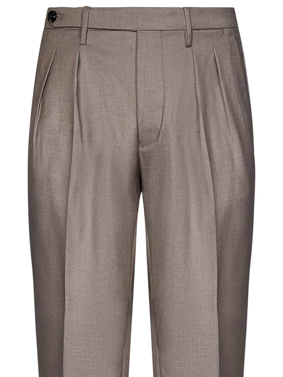 Mens pleated trousers on sale with turn ups