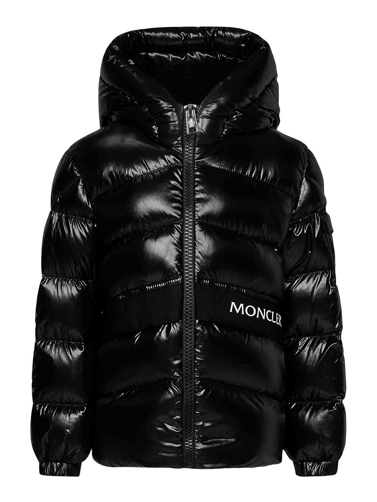 Moncler Jr Black Nylon Hooded Down Jacket for Boys 1A0012268950999