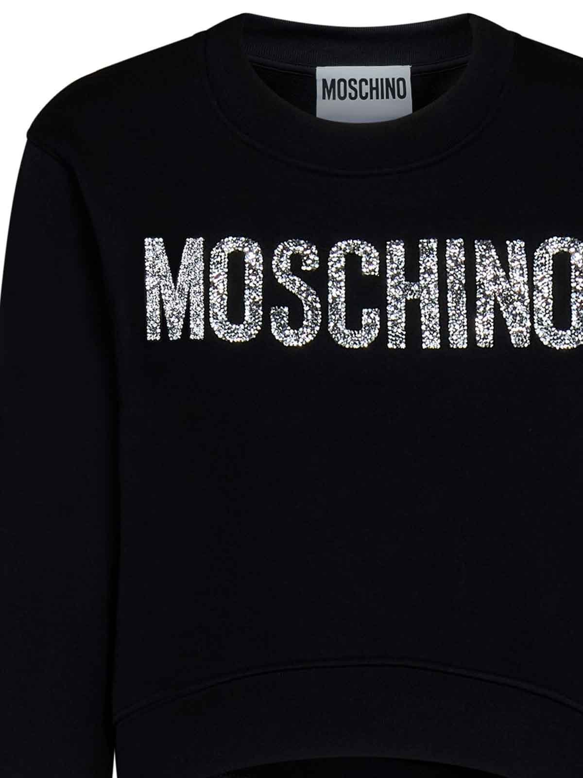 Shop Moschino Crystal-embellished Sweatshirt In Black