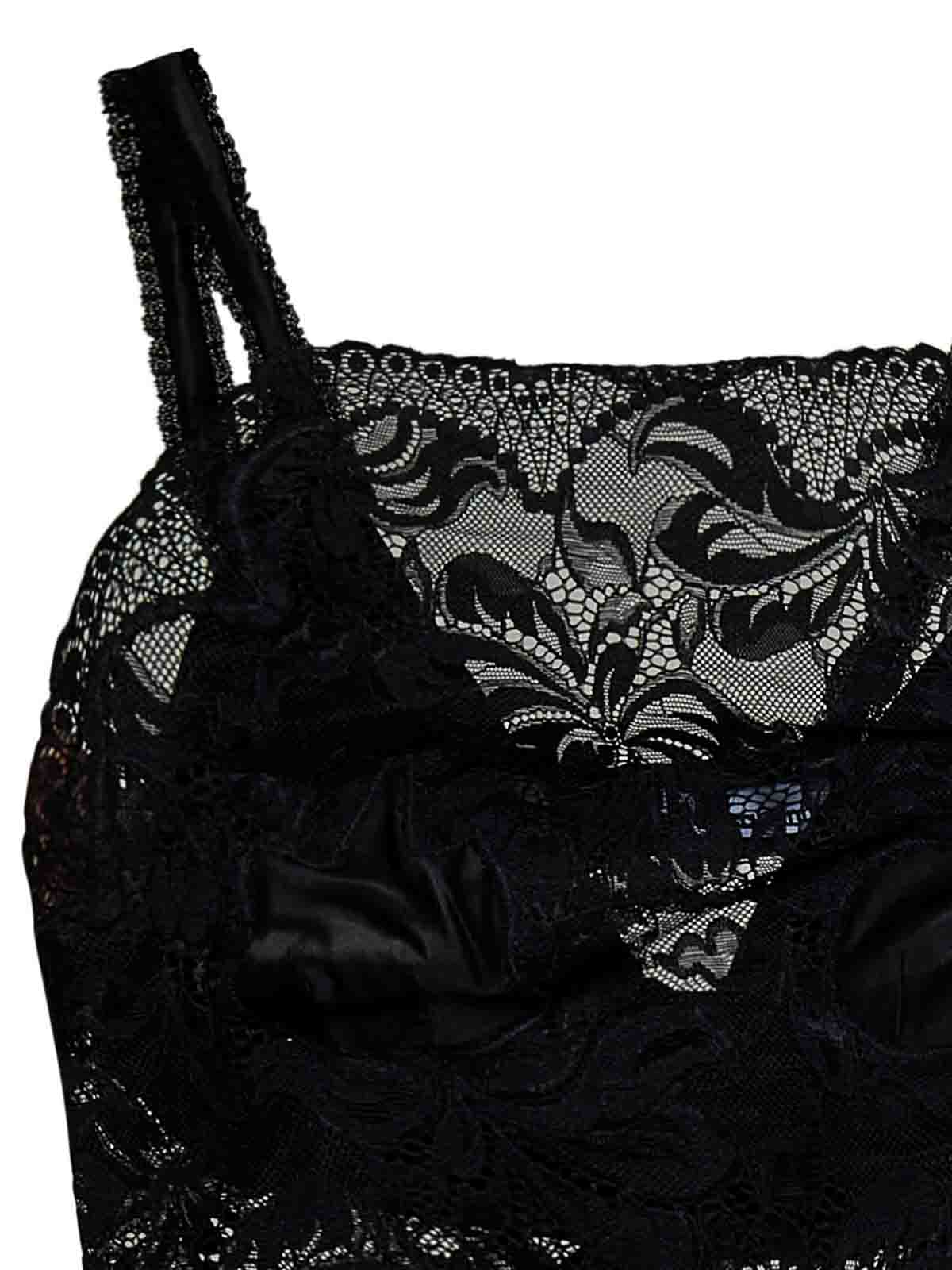 Rabanne Lace Crop Top - Black - Women | 23AJTO603PA0170P001