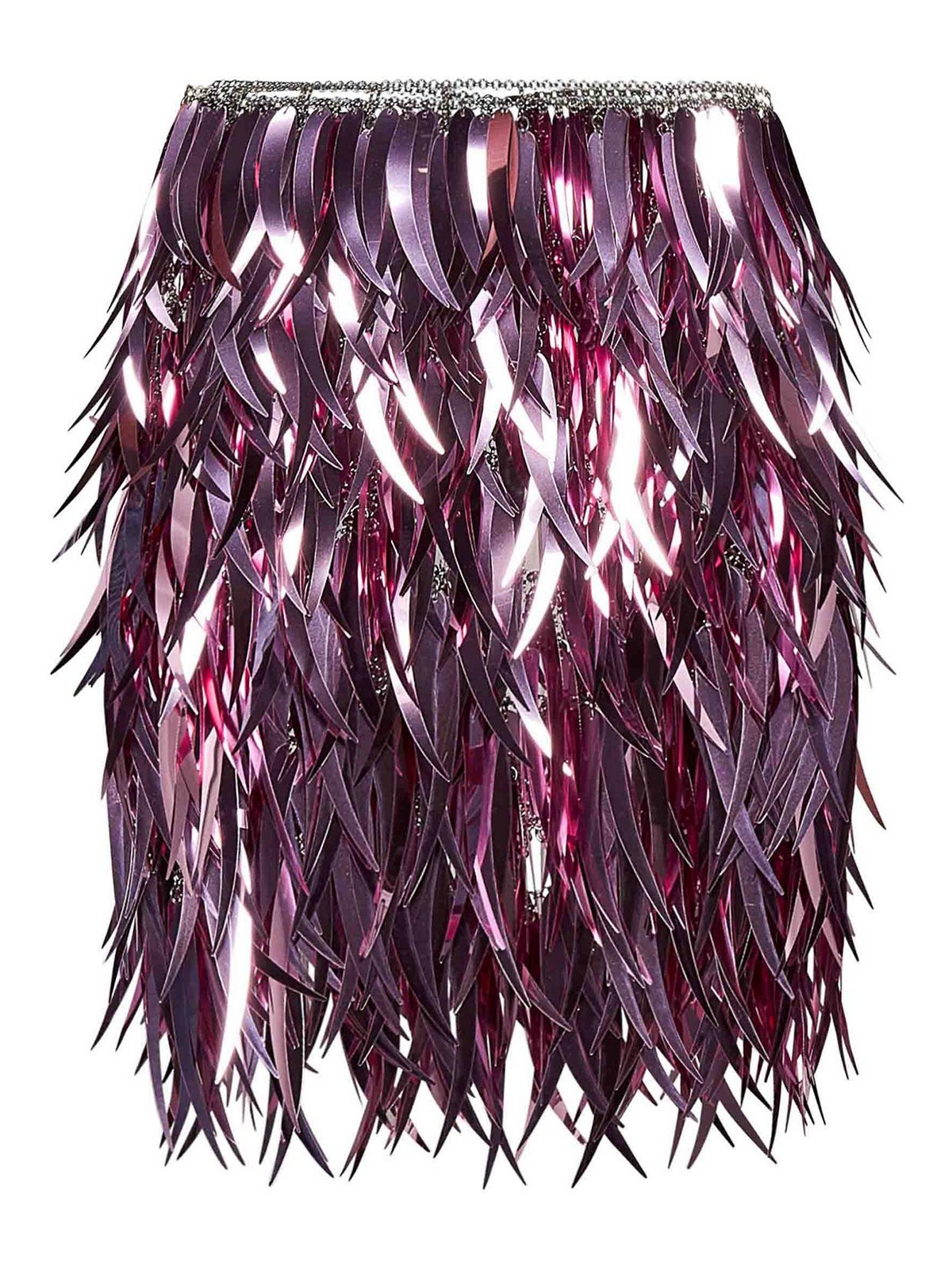 Shop Rabanne Metallic Feather Skirt In Nude & Neutrals