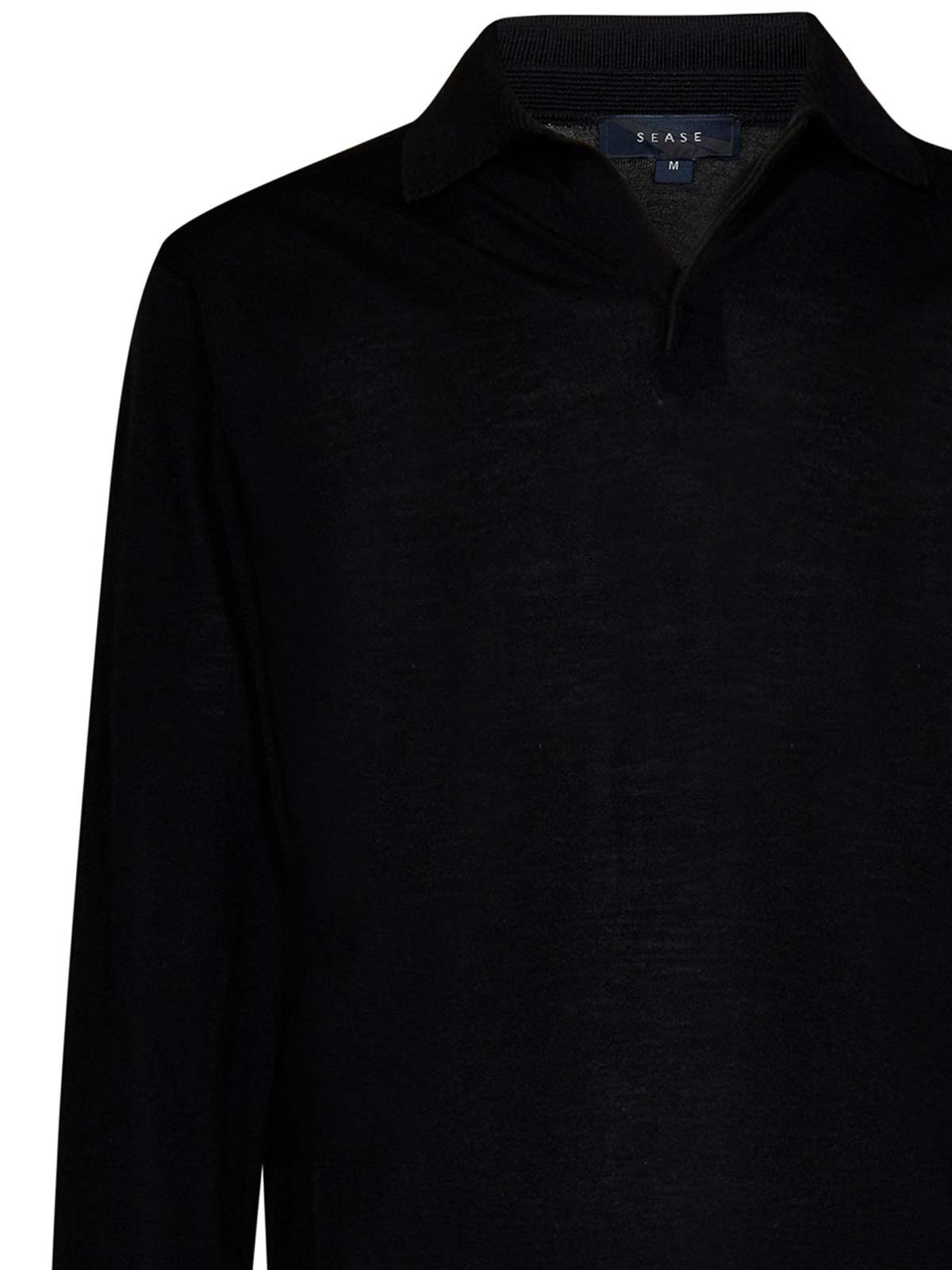 Shop Sease Long-sleeve Polo In Negro