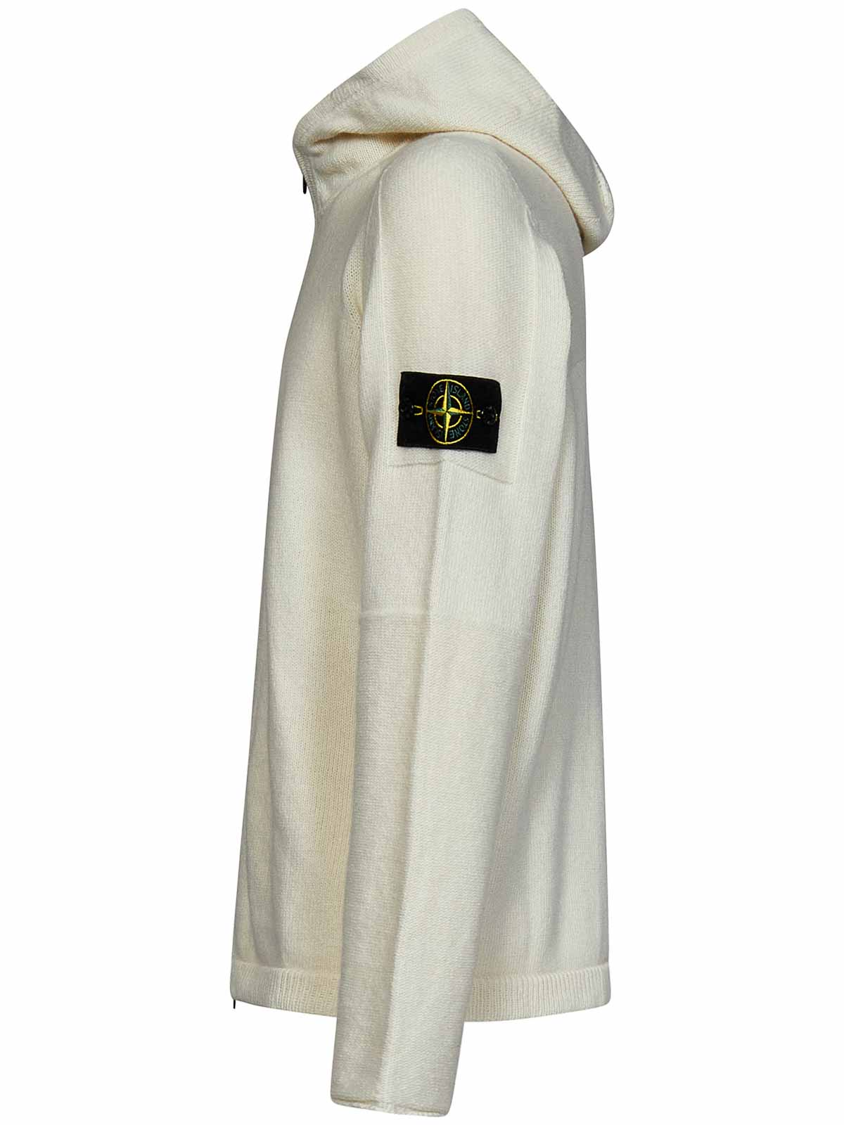 Stone Island Lambswool Zip-Up Cardigan - White|MO7915509A3V0099